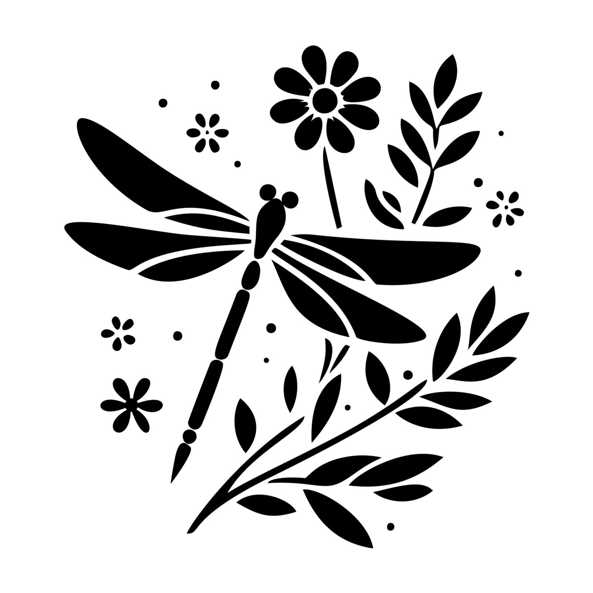 Dragonfly Silhouette 21 SVG silhouette design for Cricut, Silhouette, laser cutting, vinyl, sublimation, and craft projects.