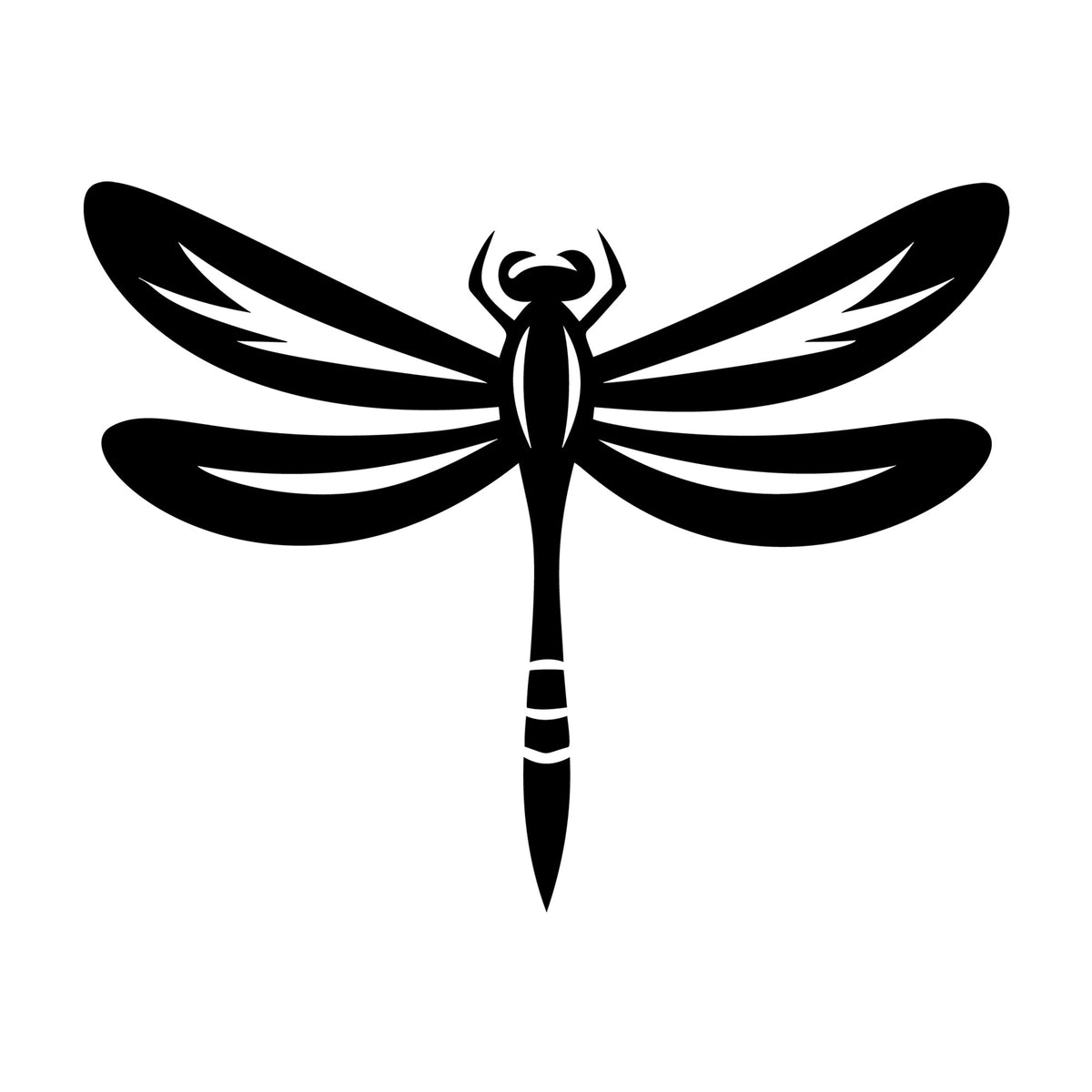 Dragonfly Silhouette 3 SVG silhouette design for Cricut, Silhouette, laser cutting, vinyl, sublimation, and craft projects.