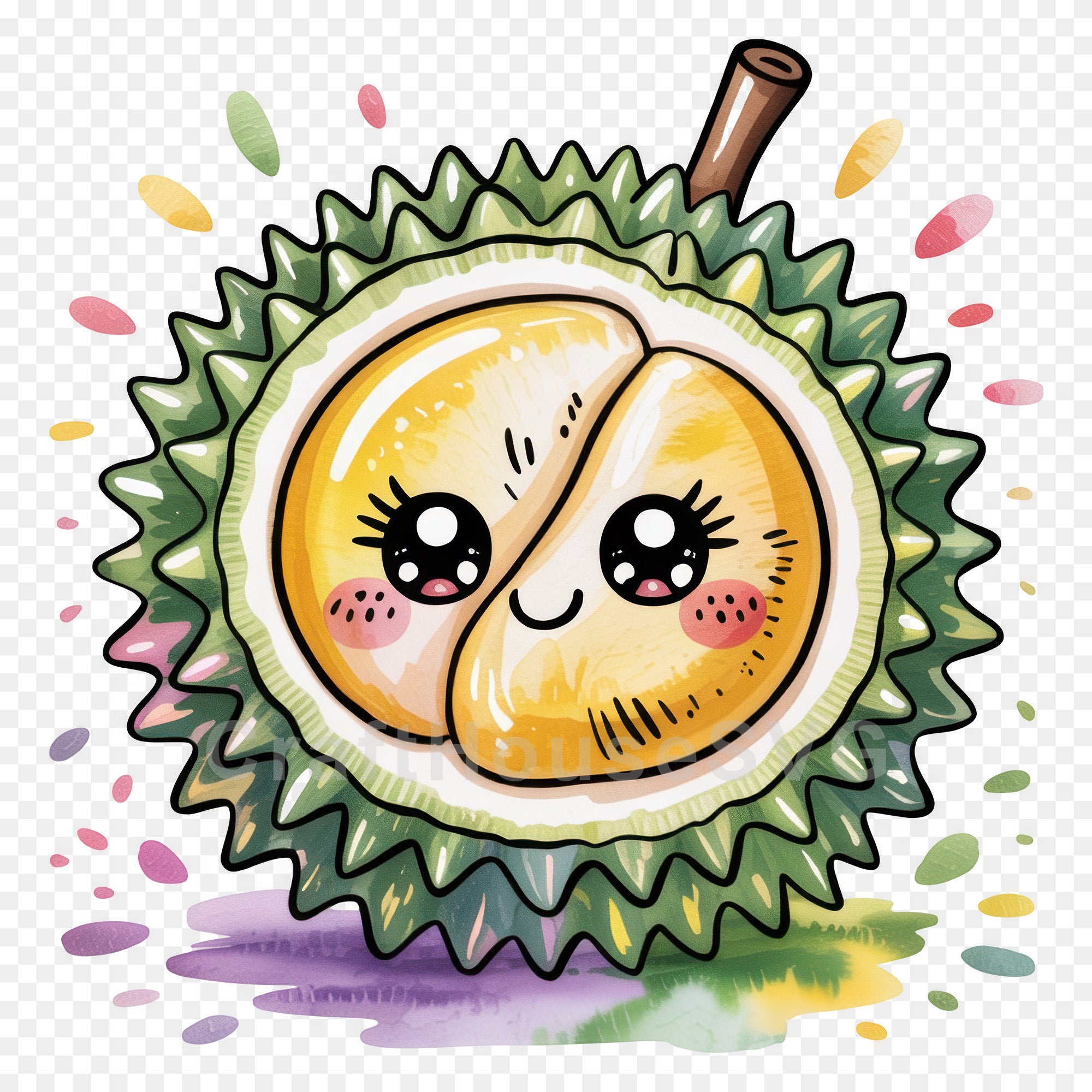 Kawaii Fruit Clipart Sublimation PNG Bundle