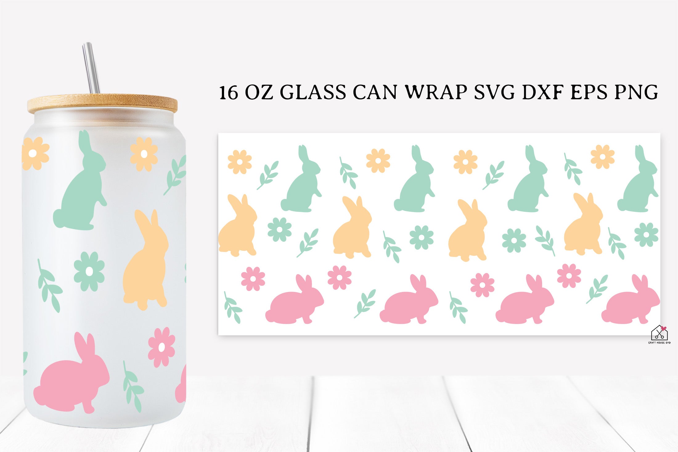 Easter 16 Oz Glass Can Wrap SVG Bundle