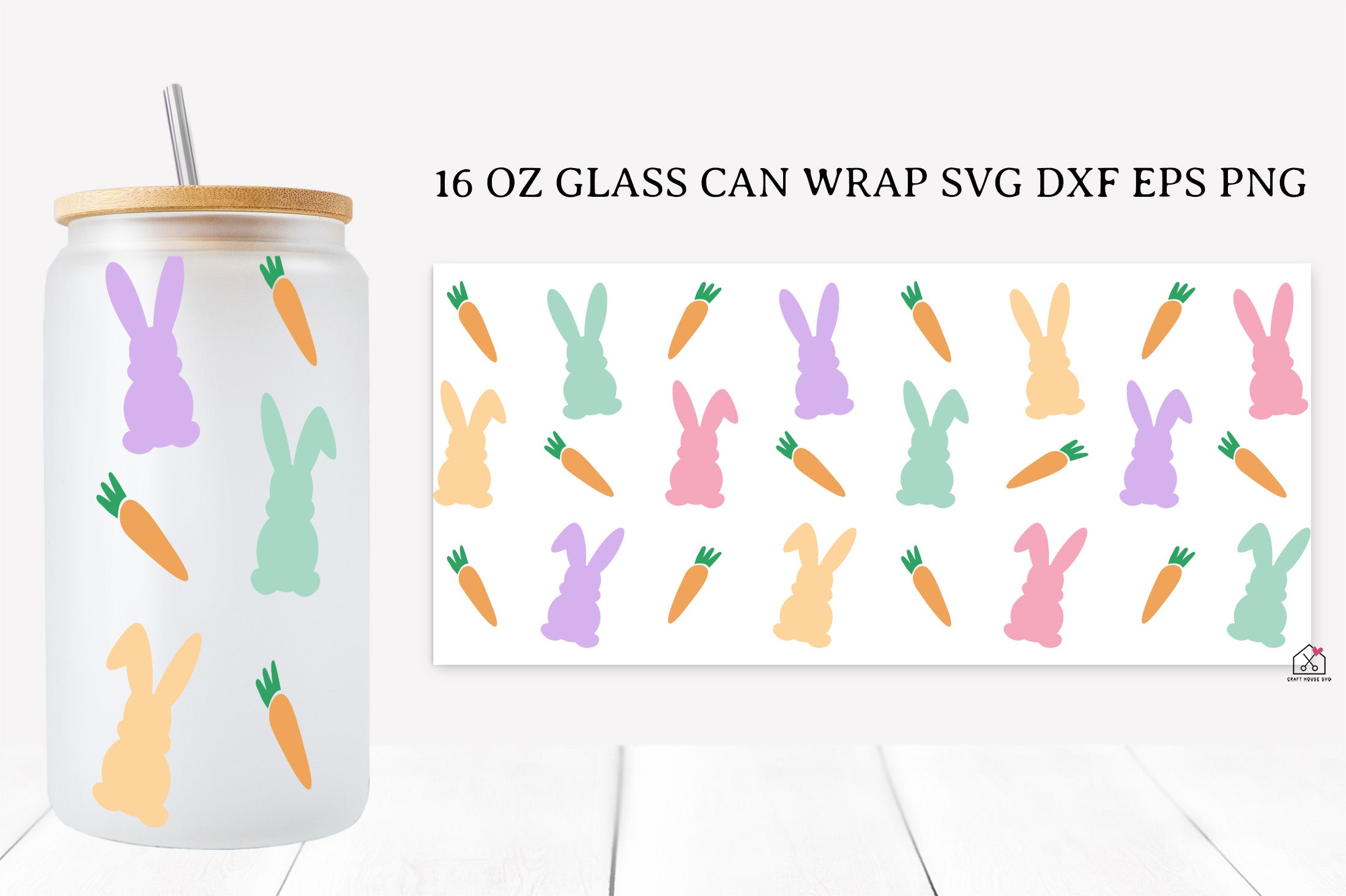 Easter 16 Oz Glass Can Wrap SVG Bundle