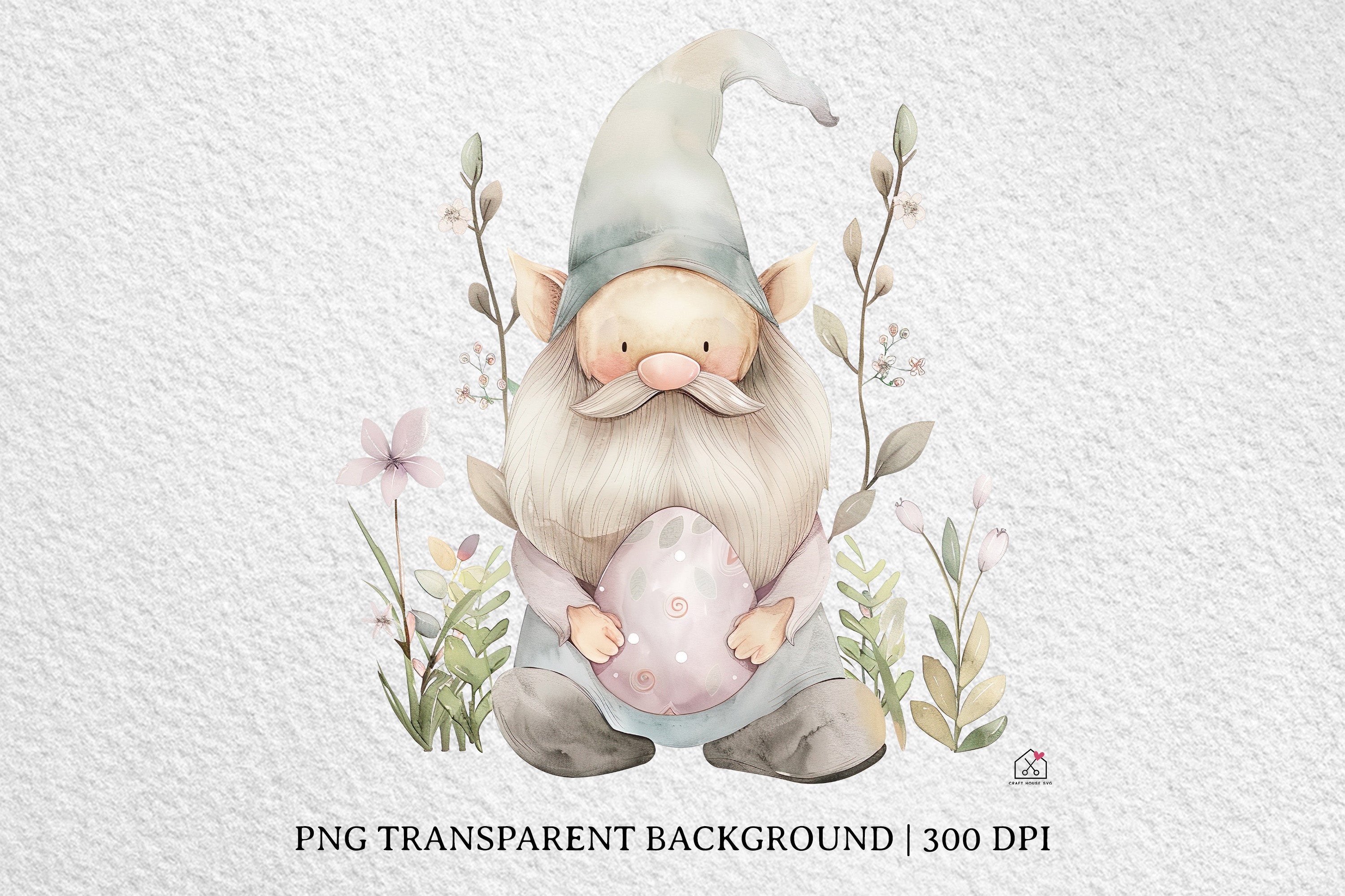 Watercolor Easter Gnome Sublimation Bundle Clip Art PNG