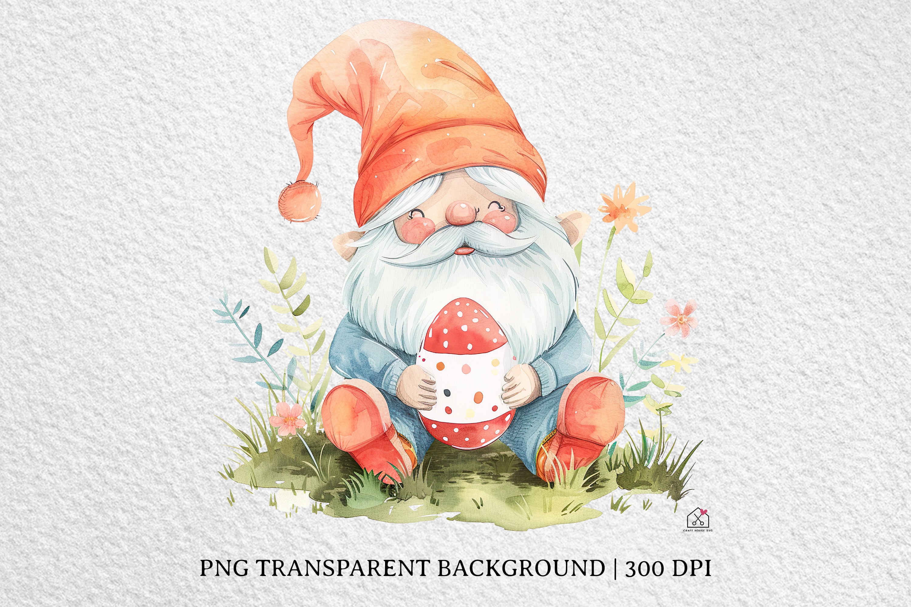 Watercolor Easter Gnome Sublimation Bundle Clip Art PNG