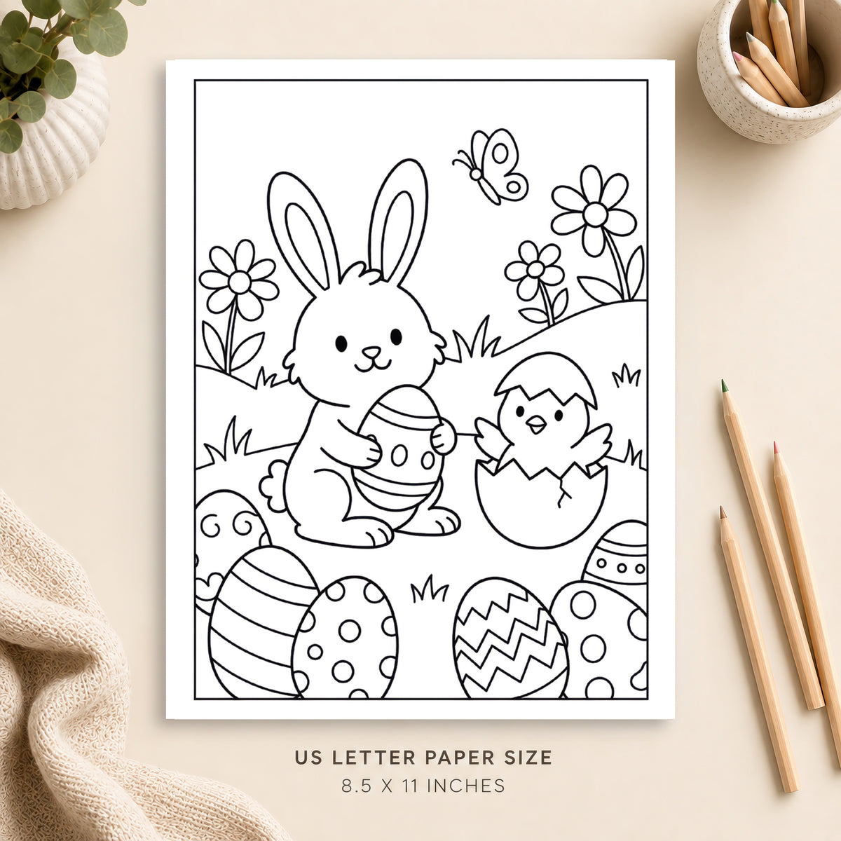 Easter Animals Coloring Page 1