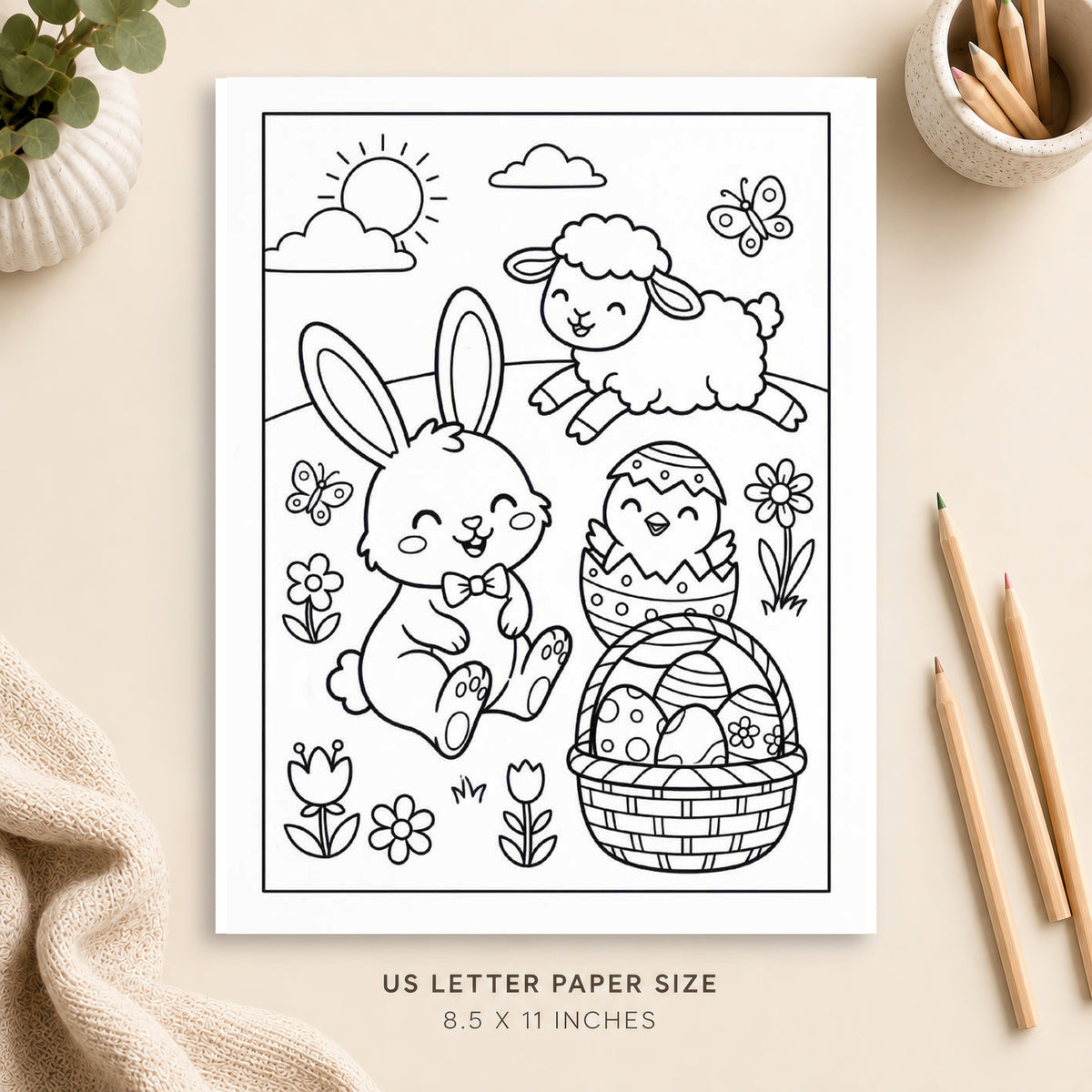Easter Animals Coloring Page 3