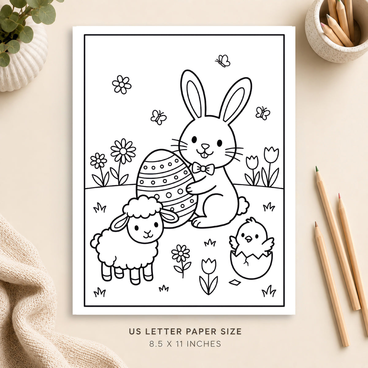 Easter Animals Coloring Page 5