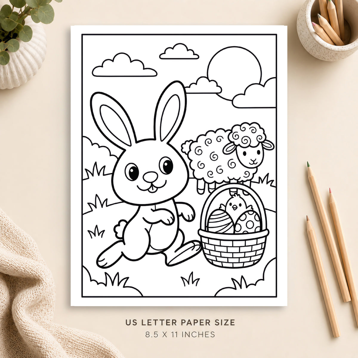 Easter Animals Coloring Page 6