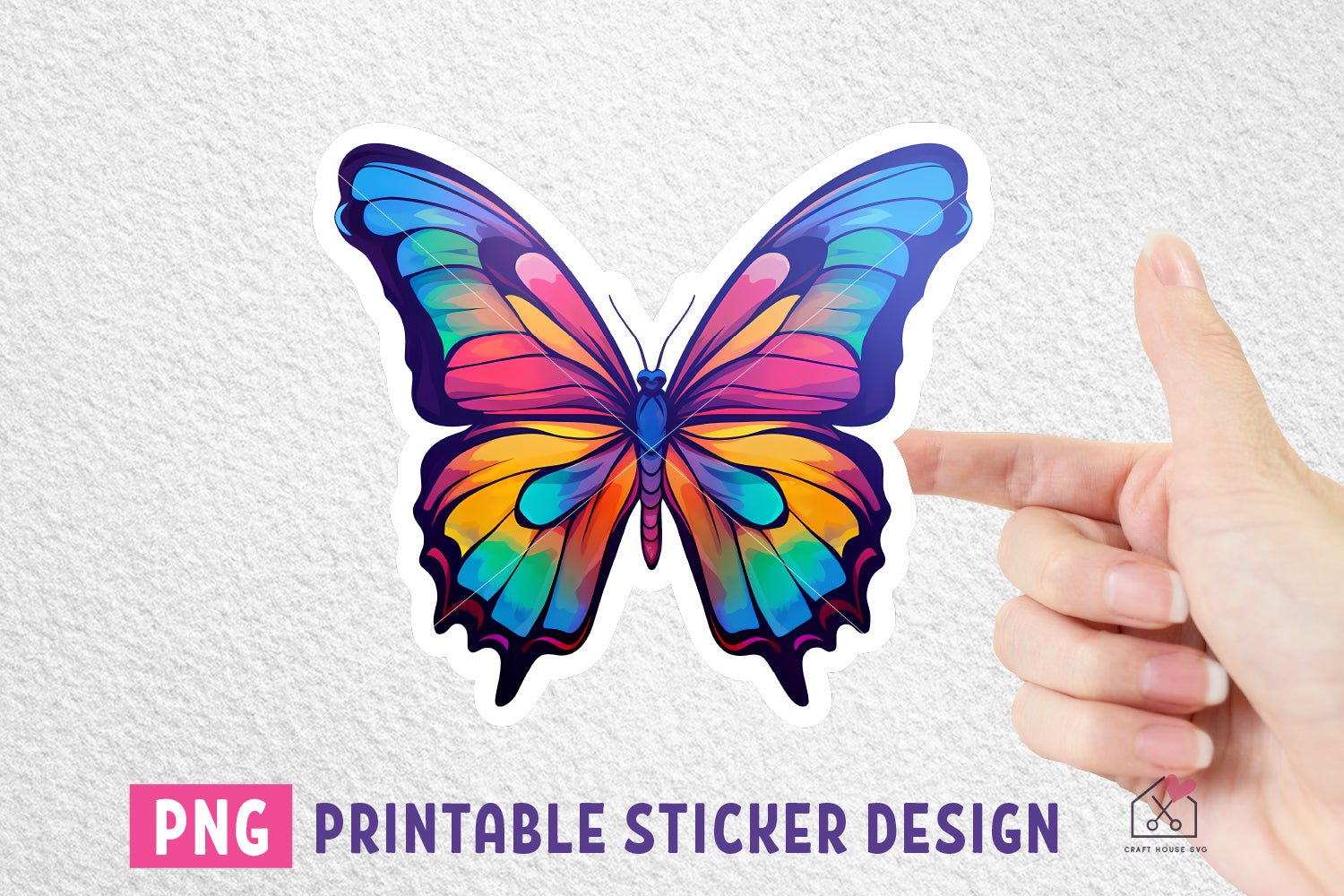 FREE Butterfly Sticker Design Print then Cut PNG - Free and Premium