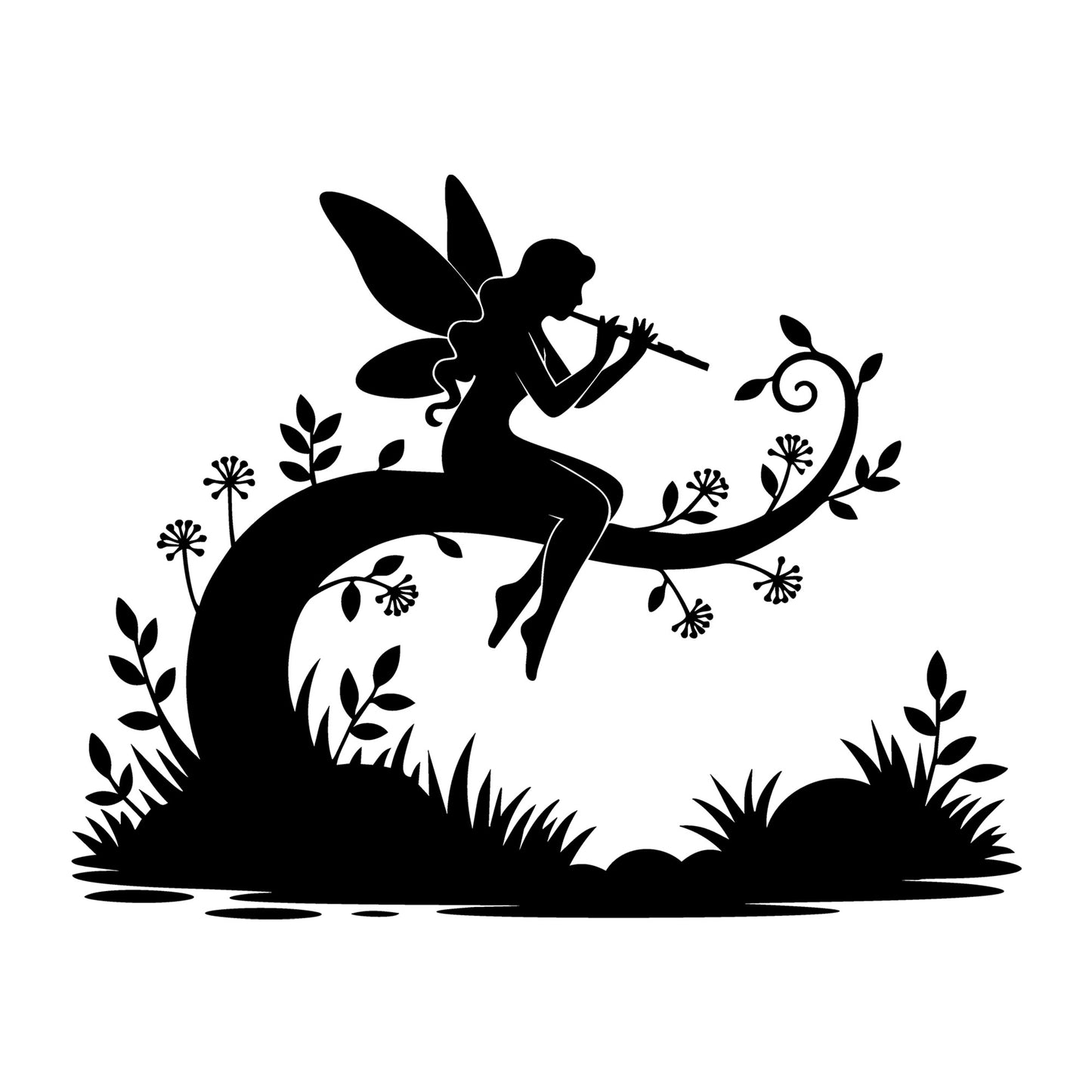 Fairy SVG for Cricut, Silhouette, laser cutting, vinyl, sublimation, fantasy crafts, decals, signs, and DIY craft projects.