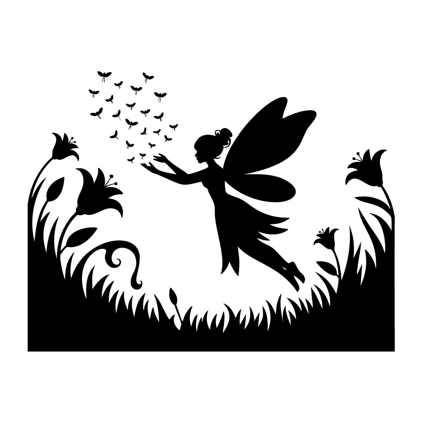Fairy SVG for Cricut, Silhouette, laser cutting, vinyl, sublimation, fantasy crafts, decals, signs, and DIY craft projects.