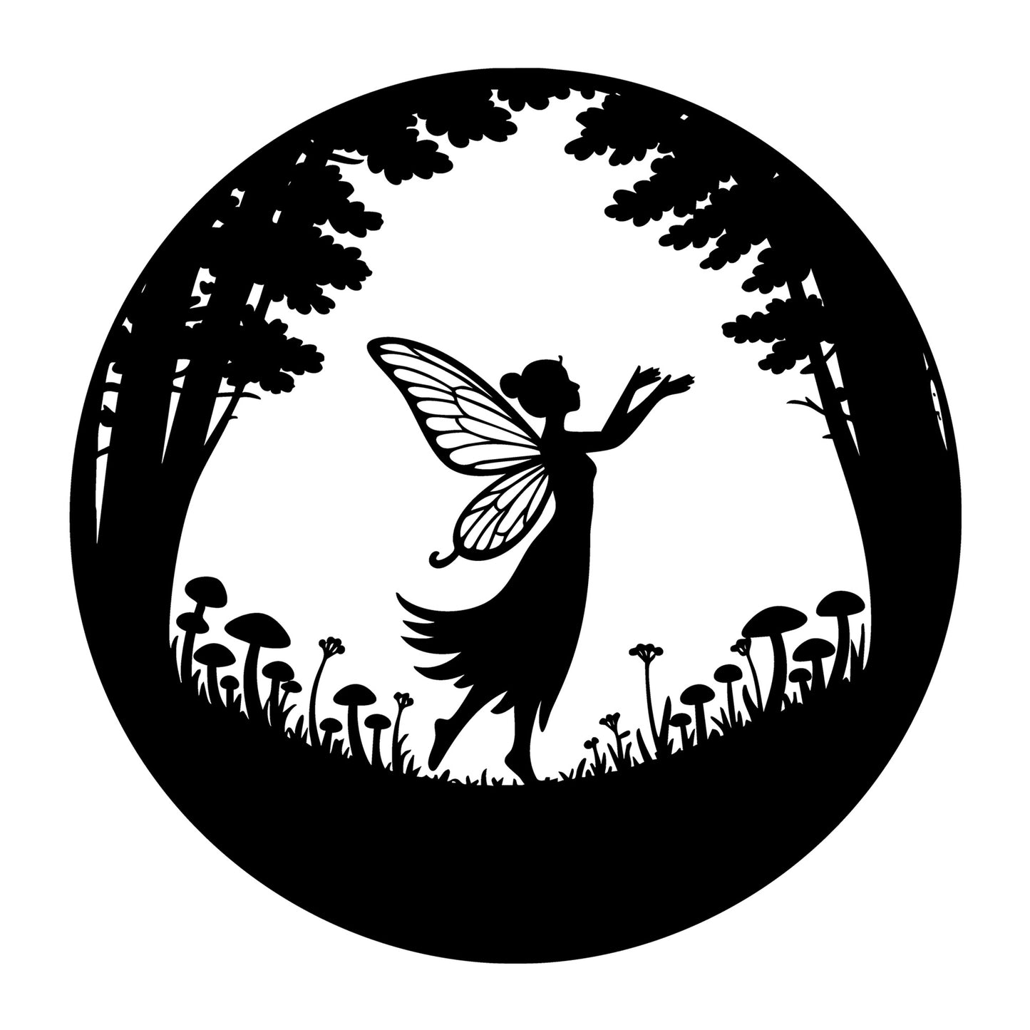 Fairy SVG for Cricut, Silhouette, laser cutting, vinyl, sublimation, fantasy crafts, decals, signs, and DIY craft projects.