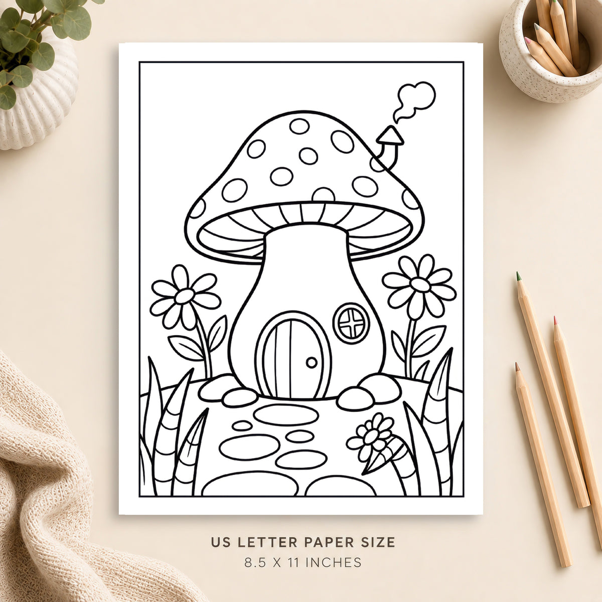 Fairy House Coloring Page 8