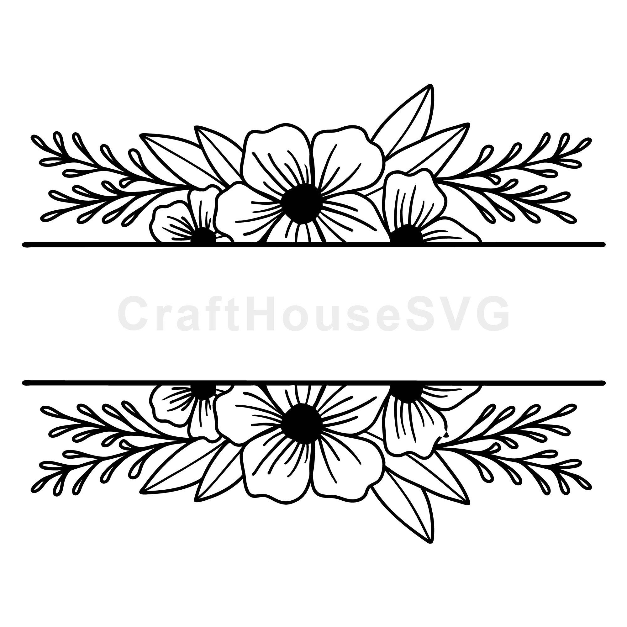 Floral Family Monogram Frame SVG