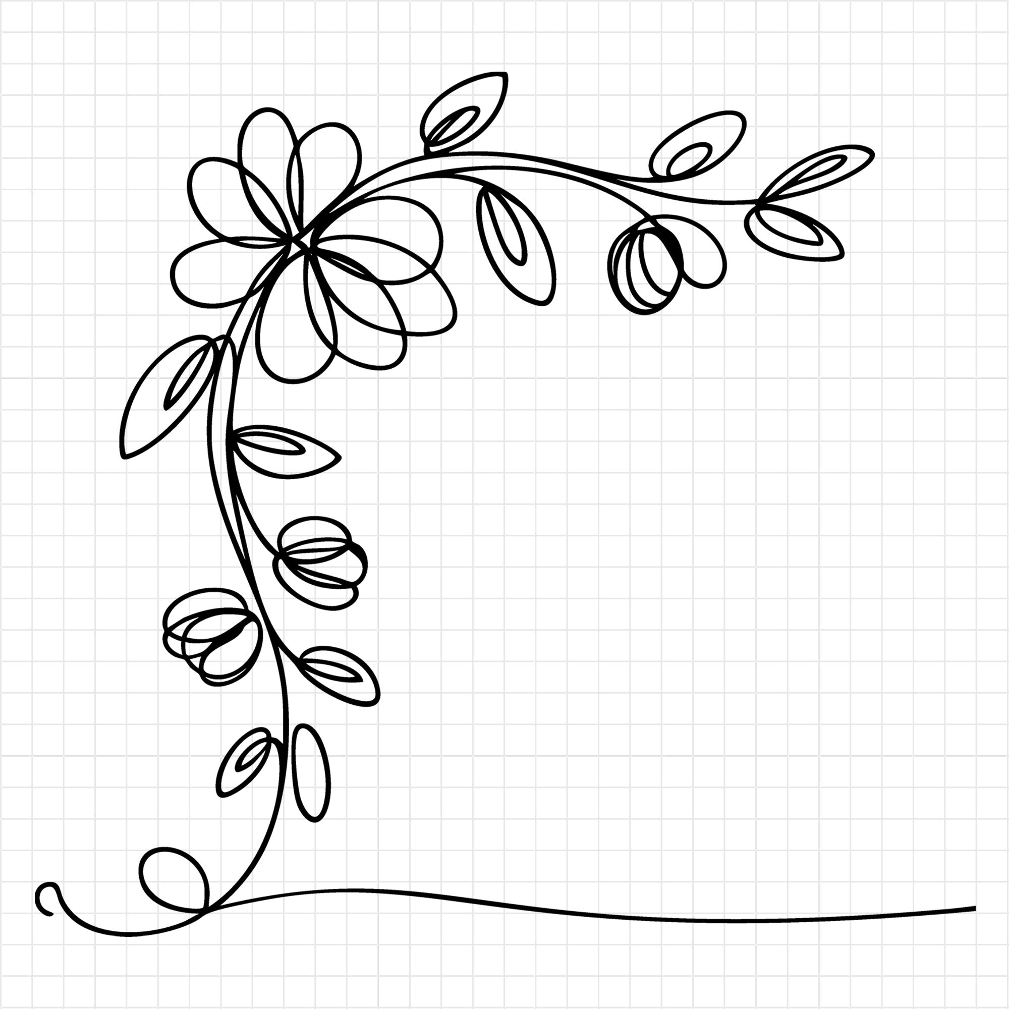 Floral Line Art SVG Bundle