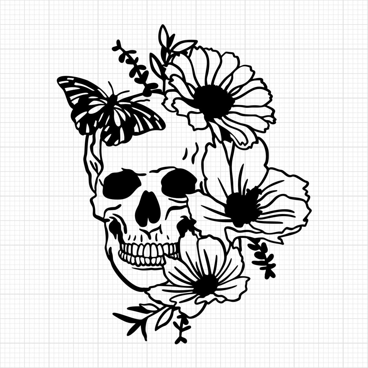 Floral Skull 4