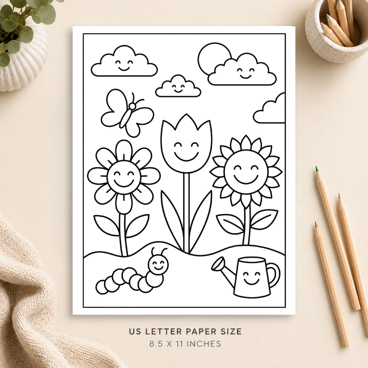 Flower Garden Coloring Page 3