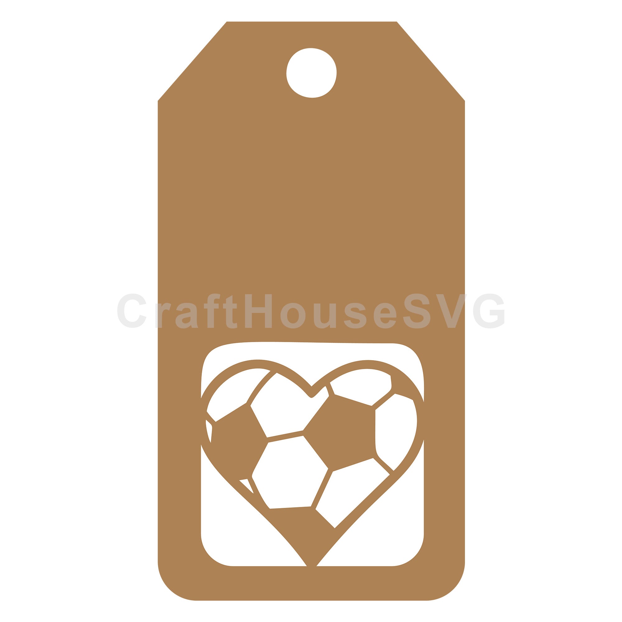 Football Soccer Heart Gift Tag SVG