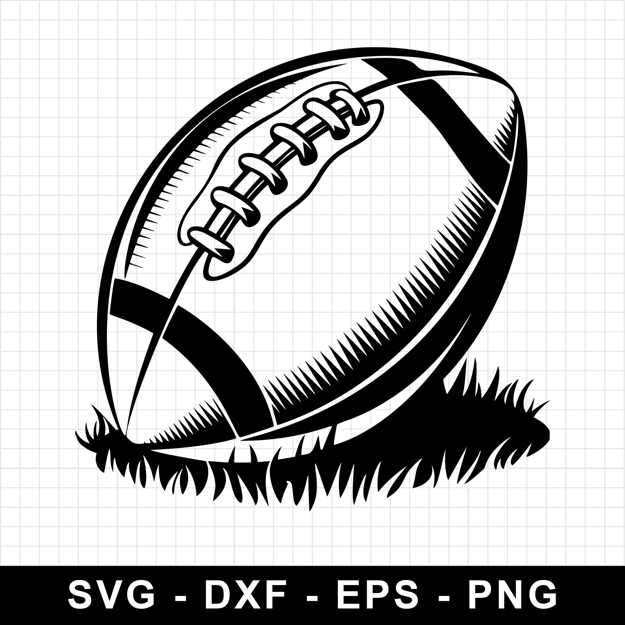 Football on Grass Silhouette SVG