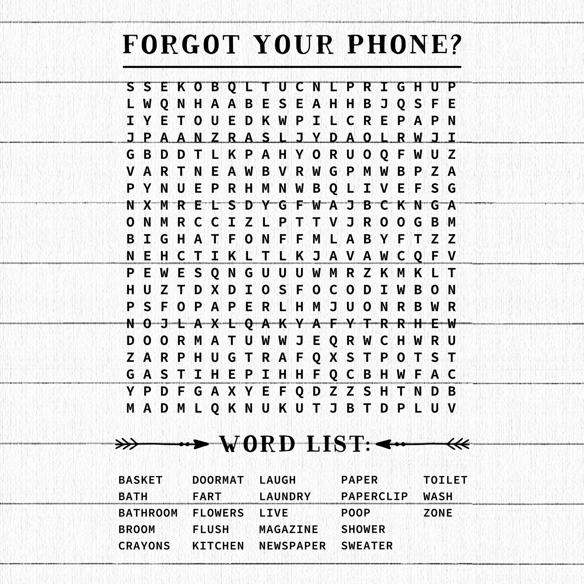 Forgot your phone word search SVG | M32F4