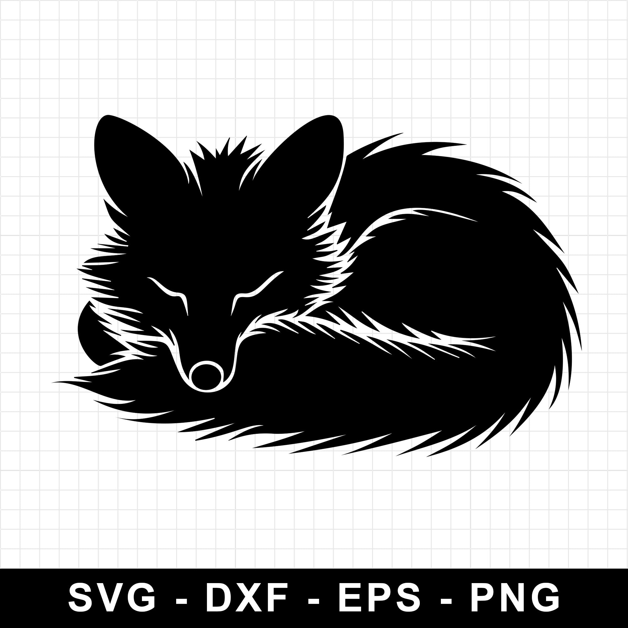 Sleeping Fox Silhouette SVG