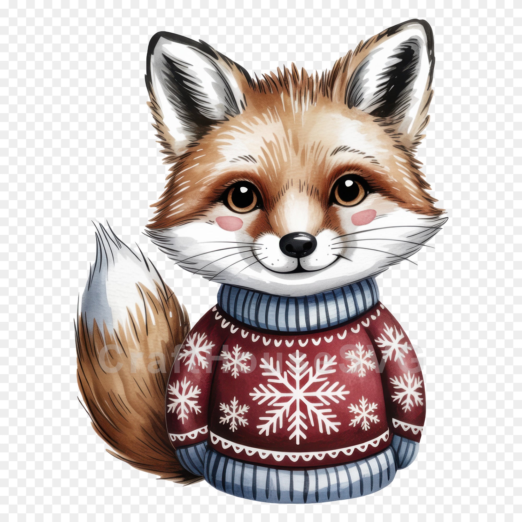 Woodland Animals Christmas Sweater Clipart Bundle