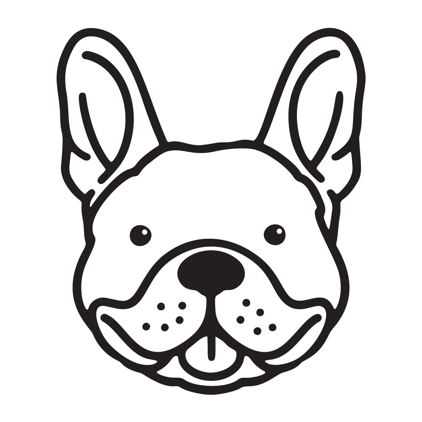 French Bulldog SVG dog outline design for Cricut, Silhouette, laser cutting, vinyl, sublimation, and pet craft projects.