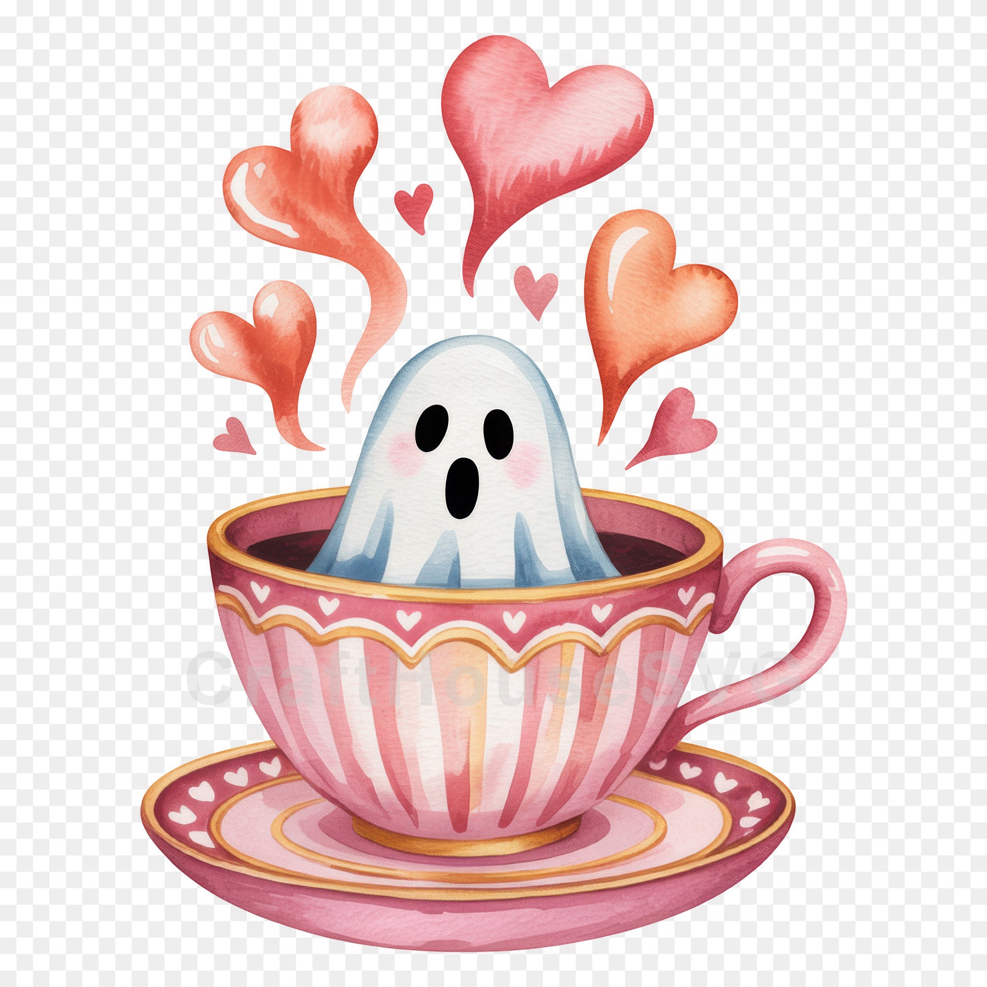 Cute Halloween Ghost Clipart Sublimation Bundle PNG