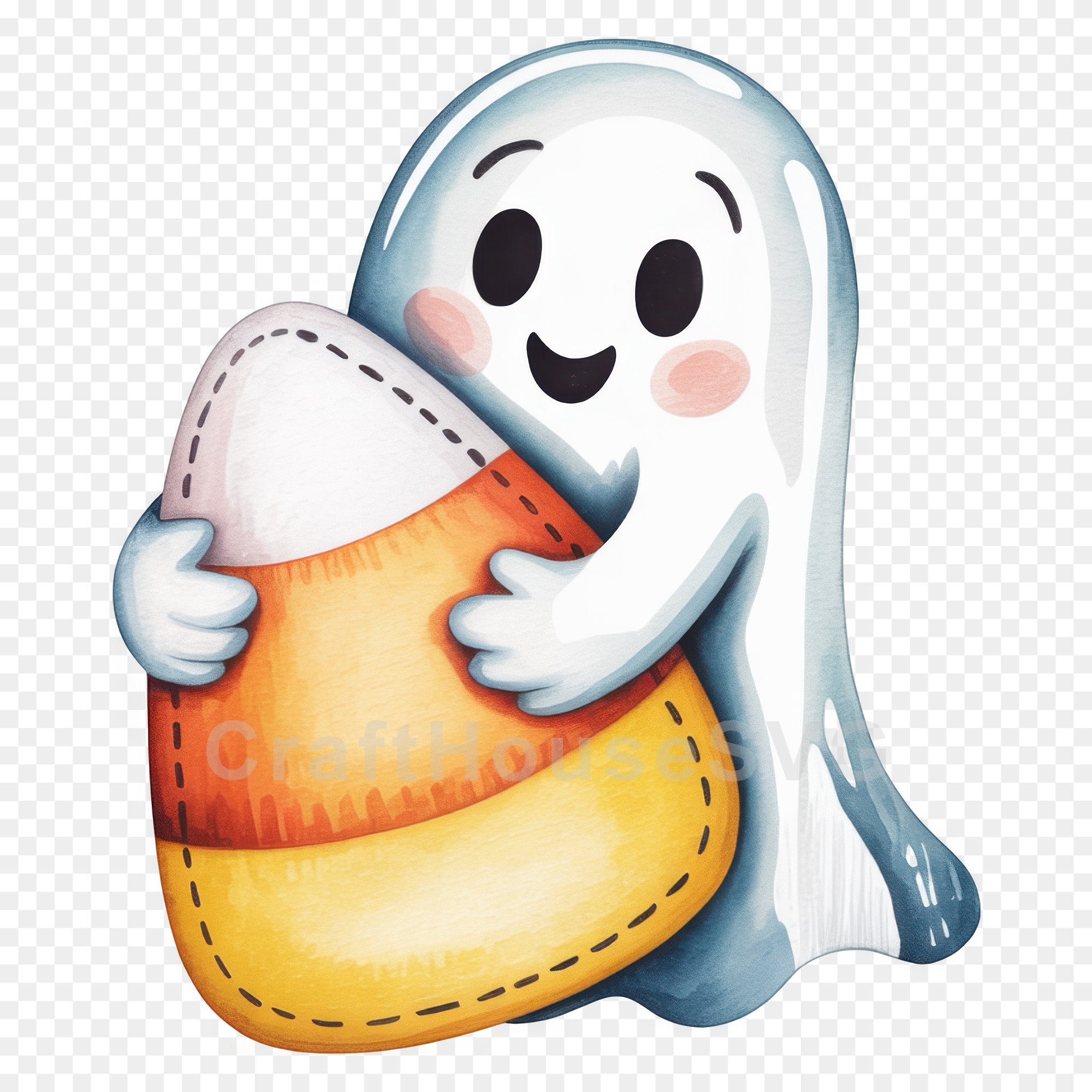 Cute Halloween Ghost Clipart Sublimation Bundle PNG