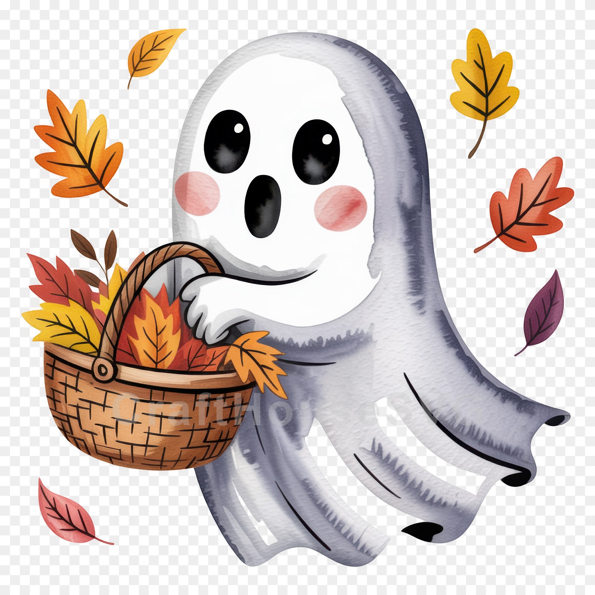 Cute Halloween Ghost Clipart Sublimation Bundle PNG