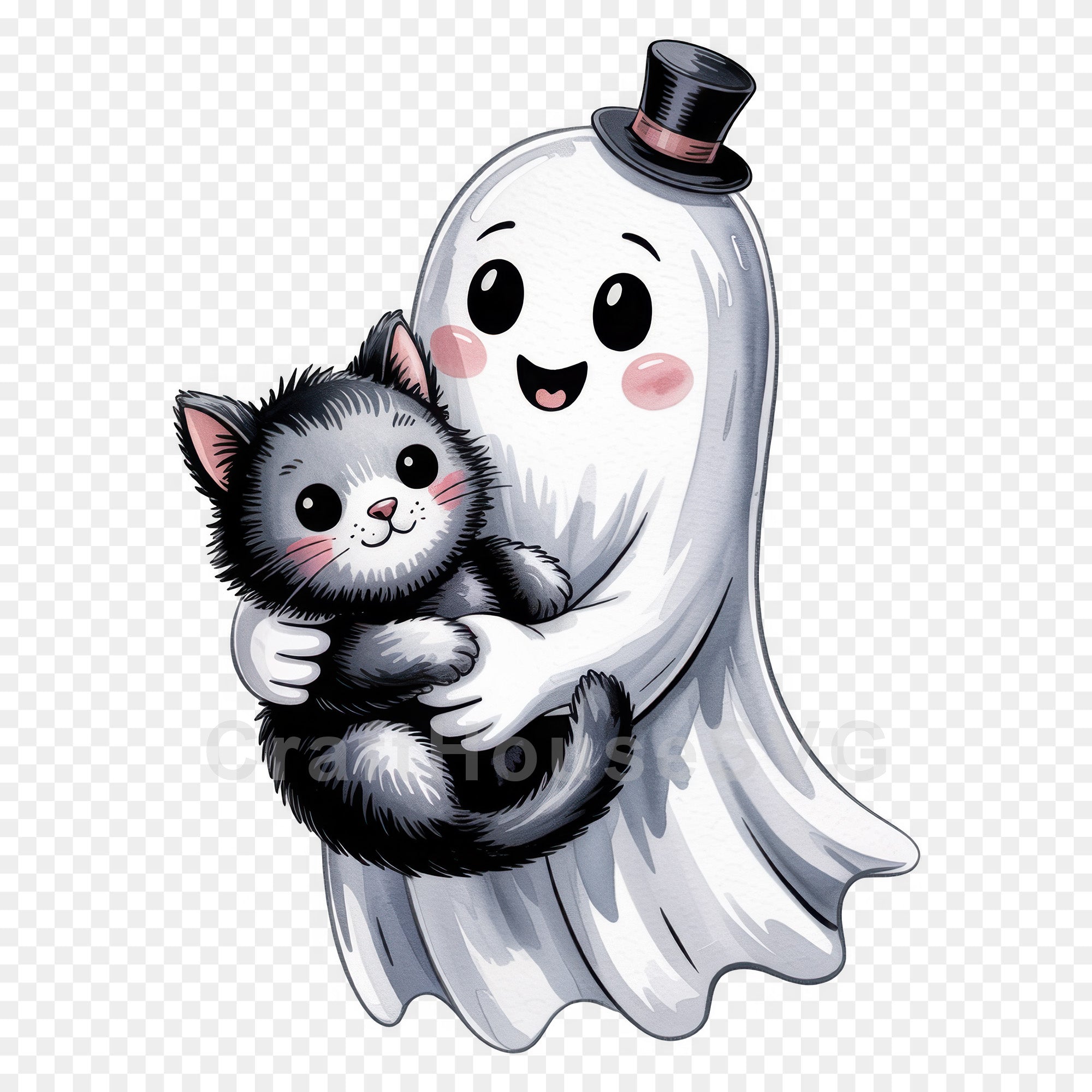 Cute Halloween Ghost Clipart Sublimation Bundle PNG