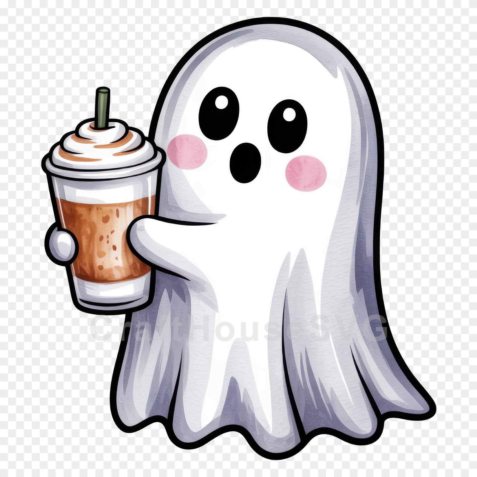 Cute Halloween Ghost Clipart Sublimation Bundle PNG