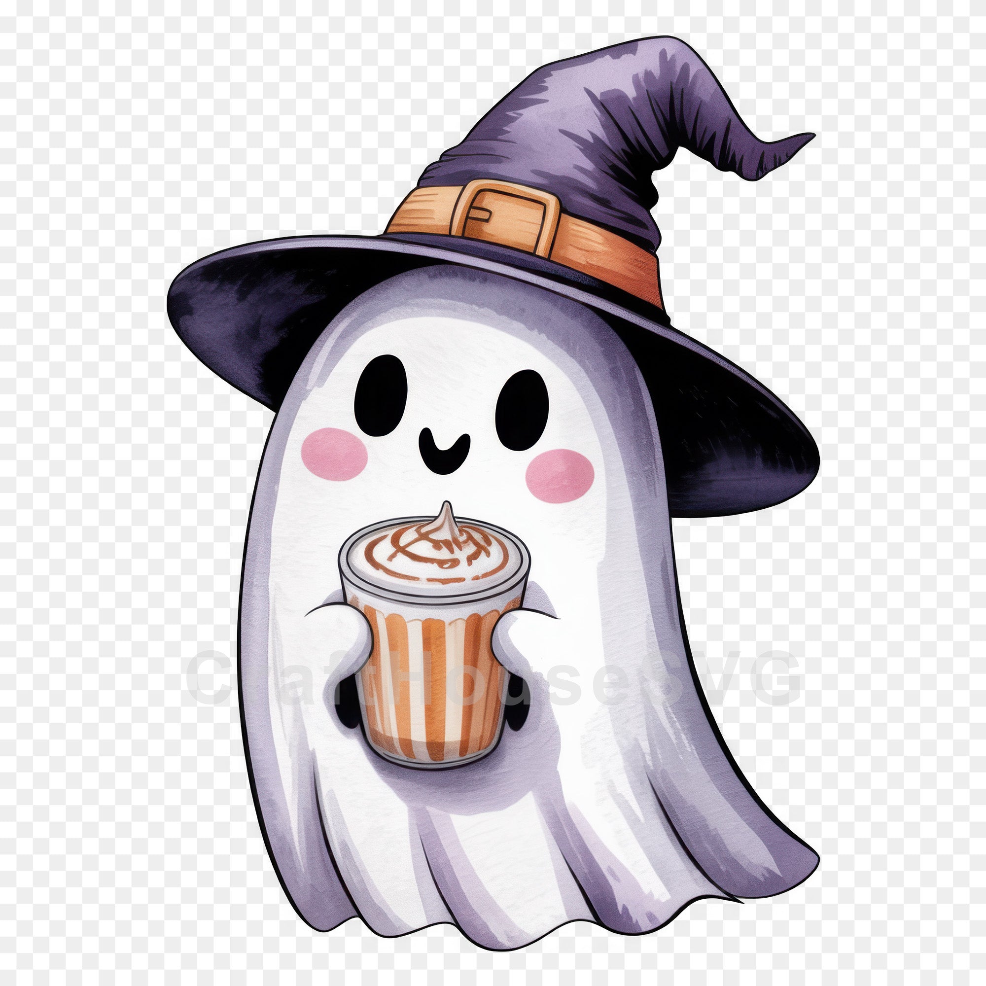 Cute Halloween Ghost Clipart Sublimation Bundle PNG