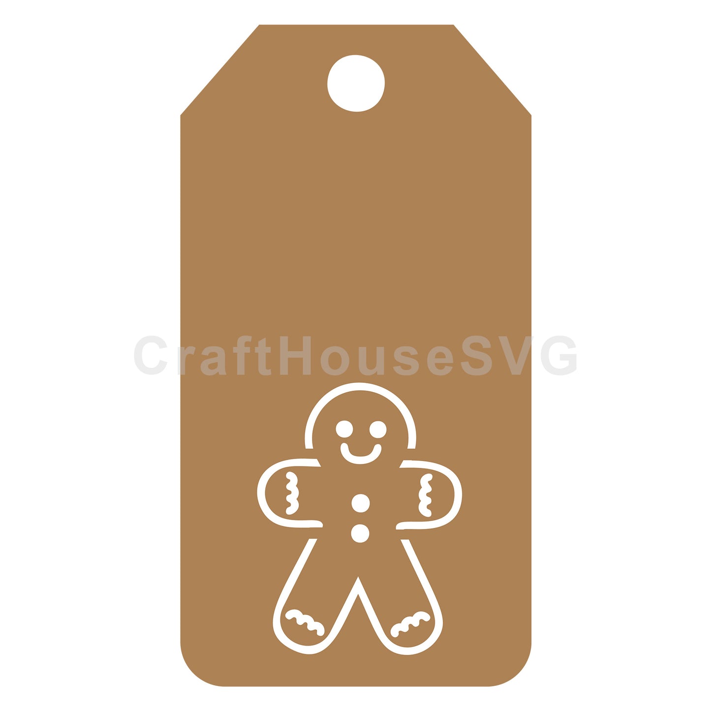 Gingerbread Man Gift Tag SVG