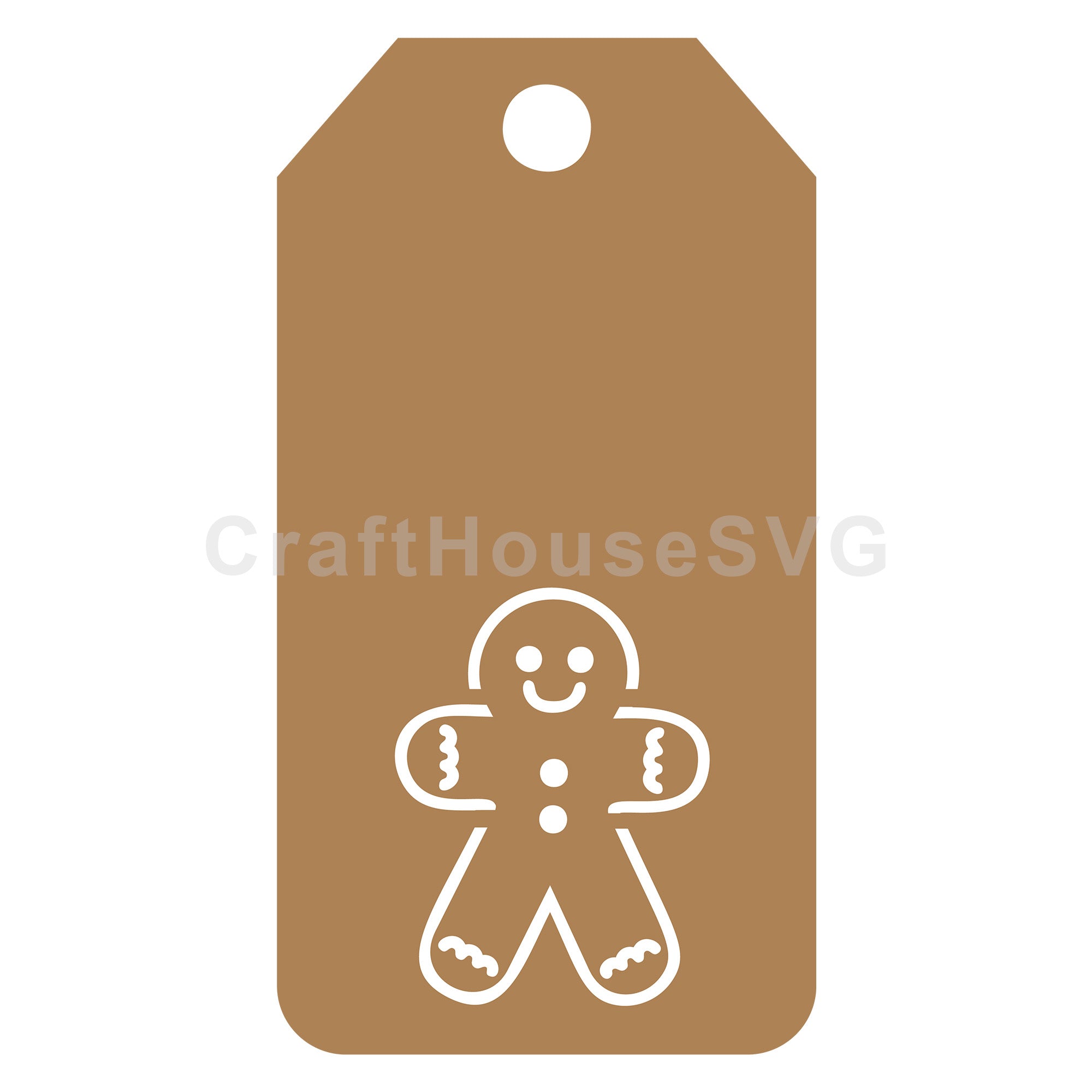 Gingerbread Man Gift Tag SVG