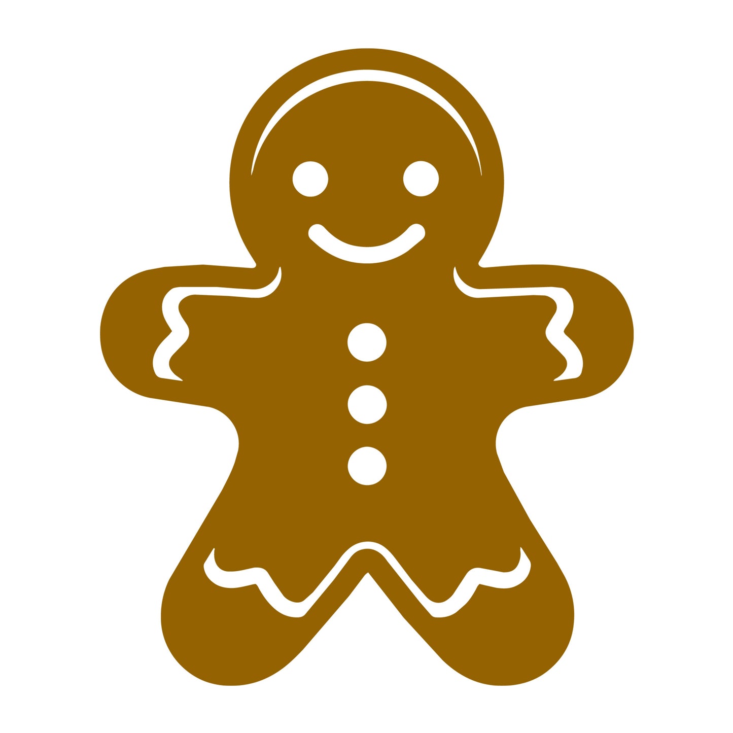 Gingerbread Man SVG design for Cricut, Silhouette, laser cutting, vinyl, sublimation, and Christmas craft projects.