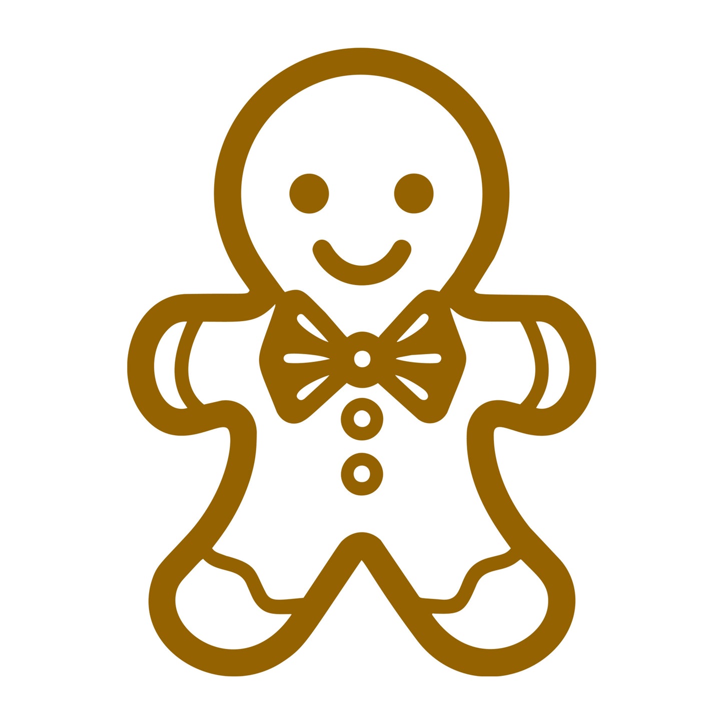 Gingerbread Man SVG design for Cricut, Silhouette, laser cutting, vinyl, sublimation, and Christmas craft projects.