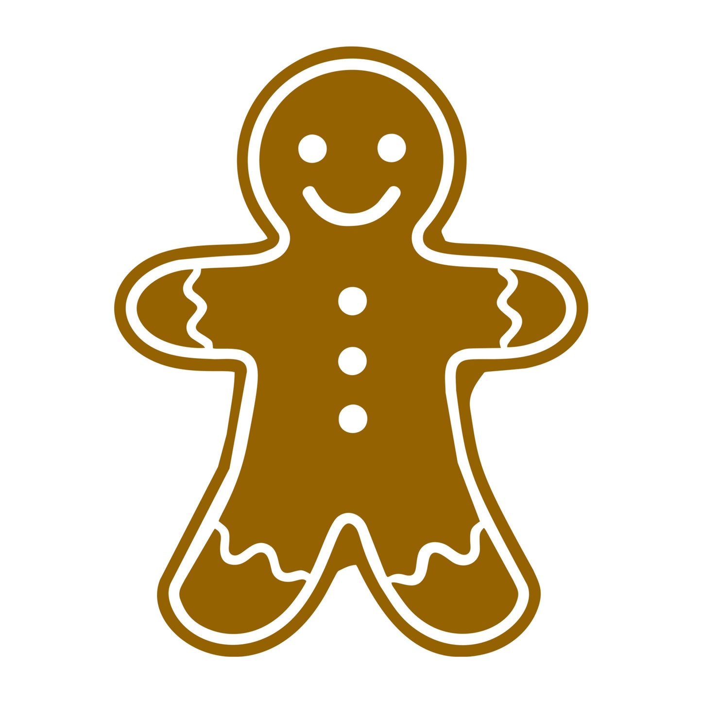 Gingerbread Man SVG design for Cricut, Silhouette, laser cutting, vinyl, sublimation, and Christmas craft projects.