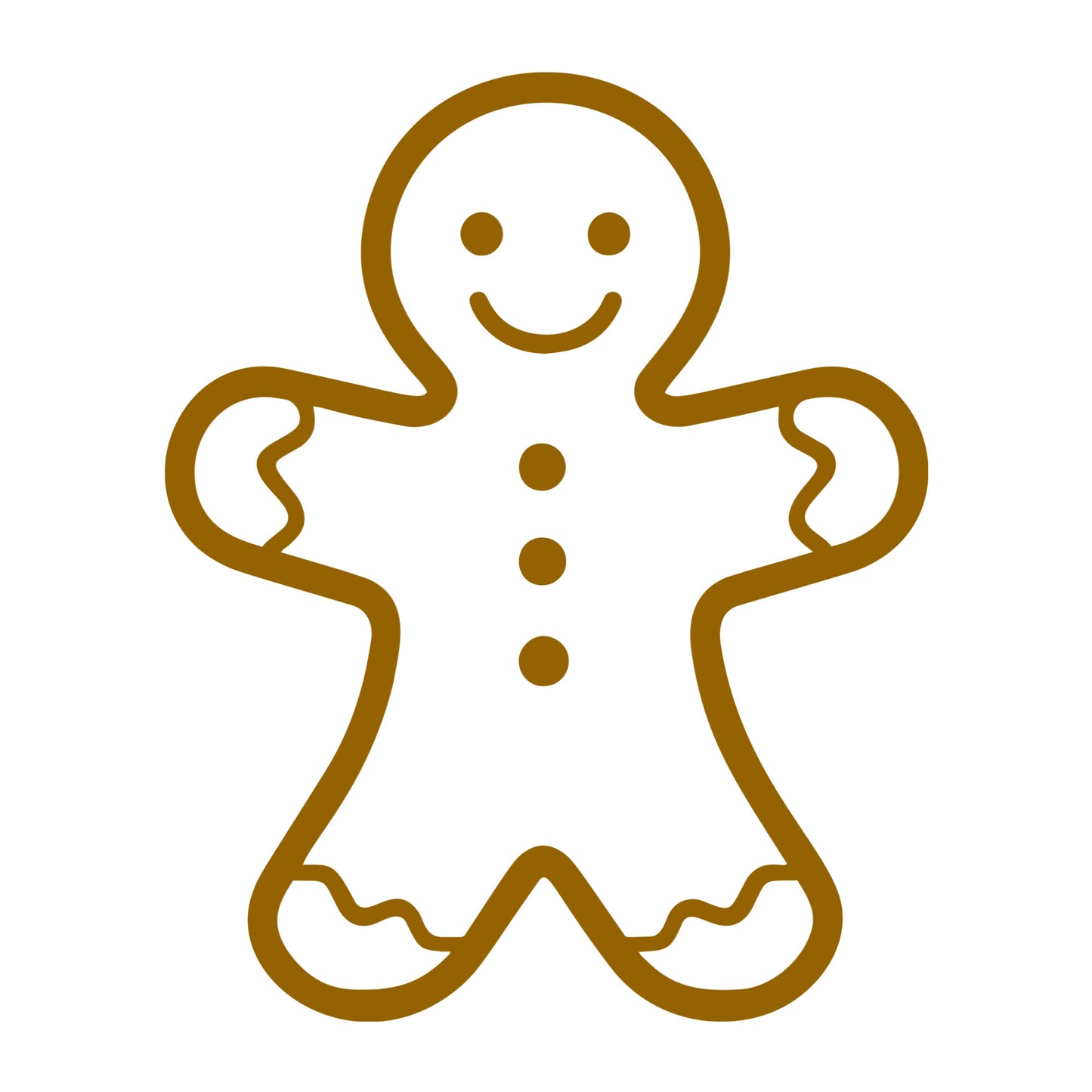 Gingerbread Man SVG design for Cricut, Silhouette, laser cutting, vinyl, sublimation, and Christmas craft projects.