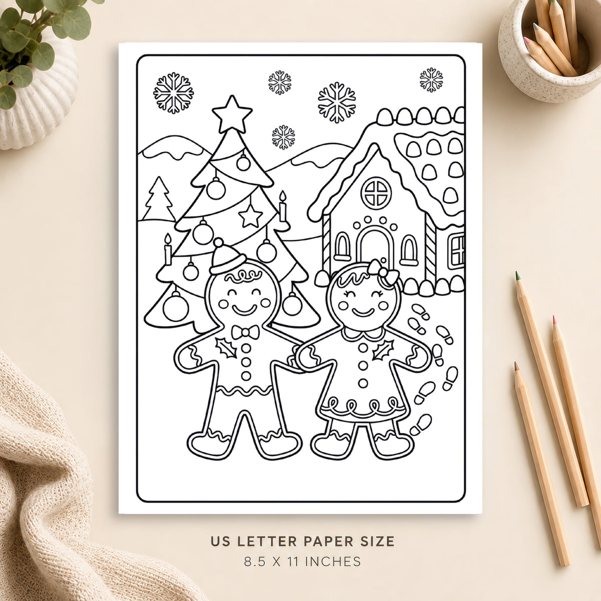 Gingerbread Christmas Coloring Page 4