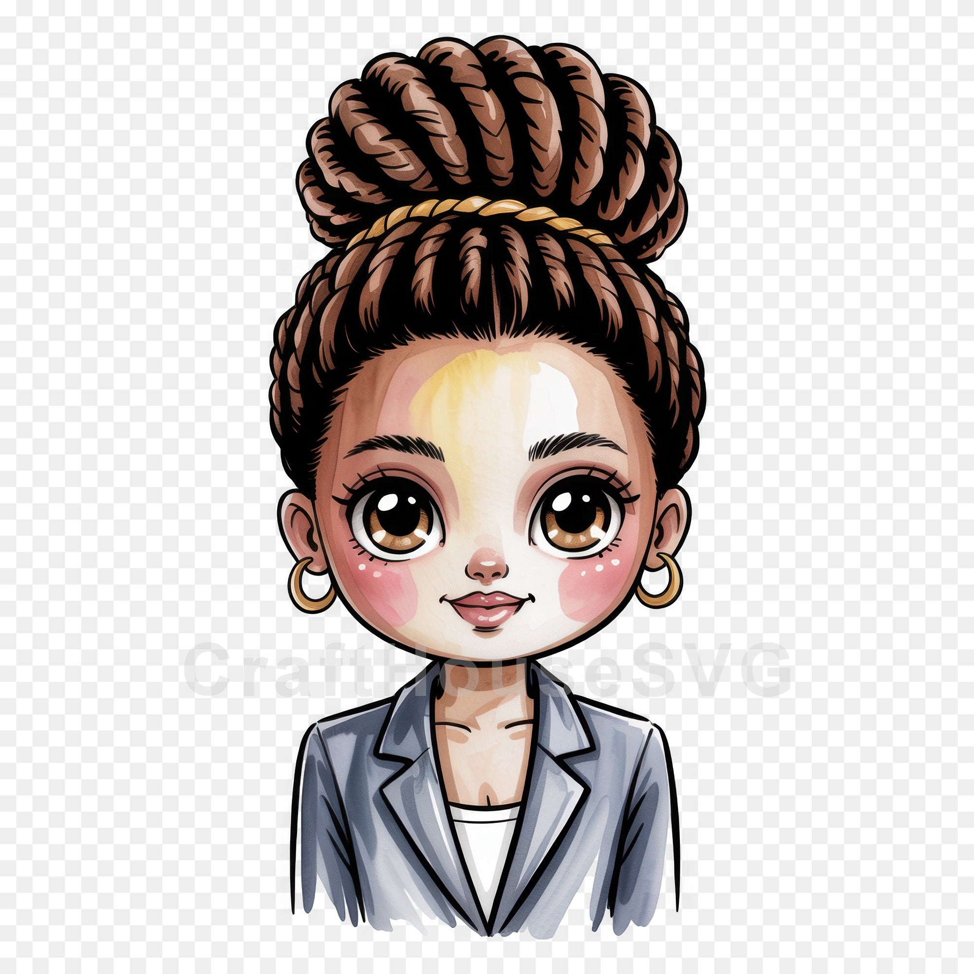 Cute Cartoon Girl Clipart Sublimation Bundle PNG