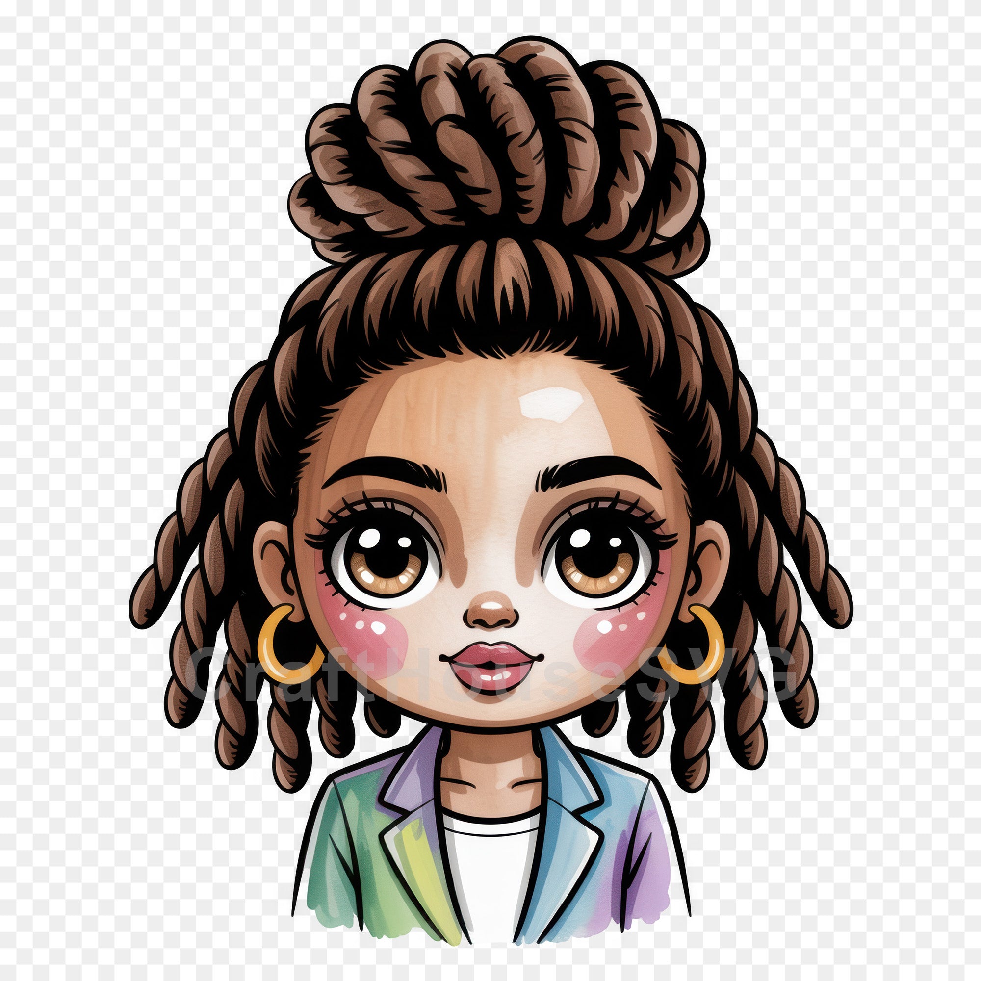 Cute Cartoon Girl Clipart Sublimation Bundle PNG