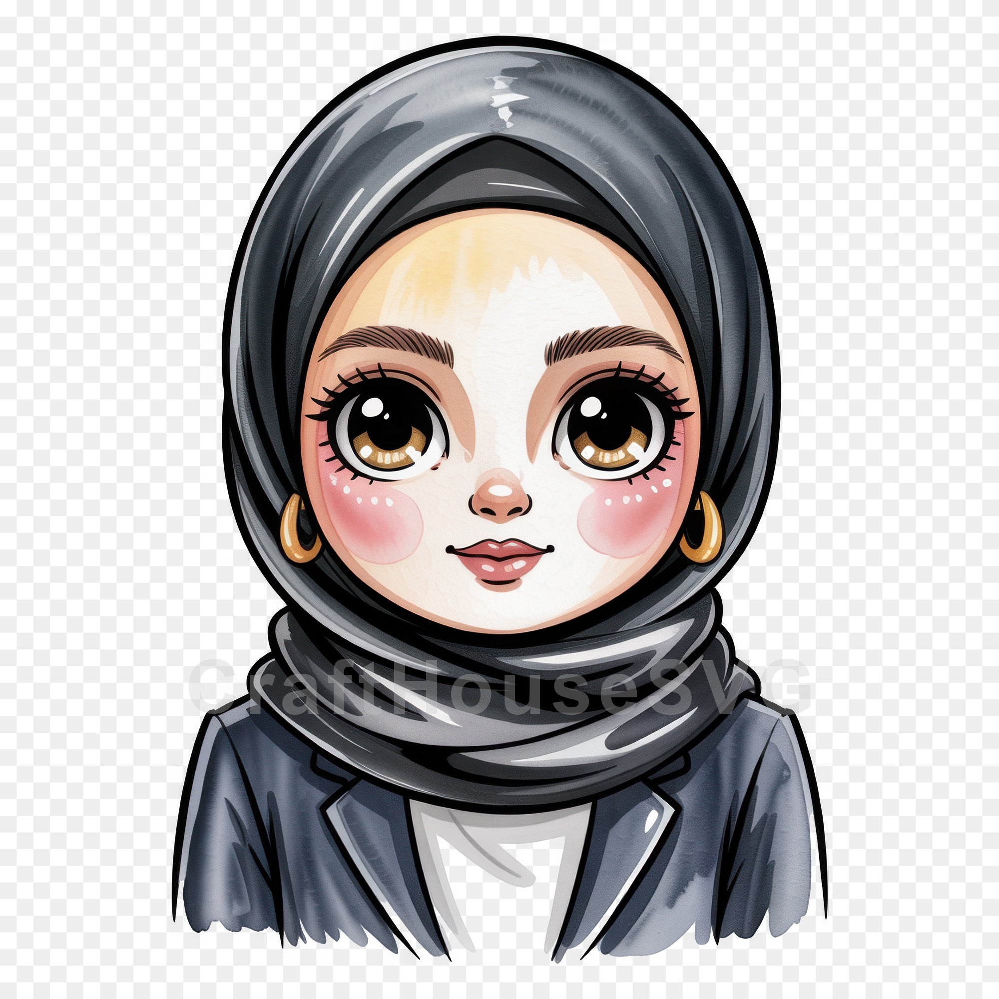 Cute Cartoon Girl Clipart Sublimation Bundle PNG