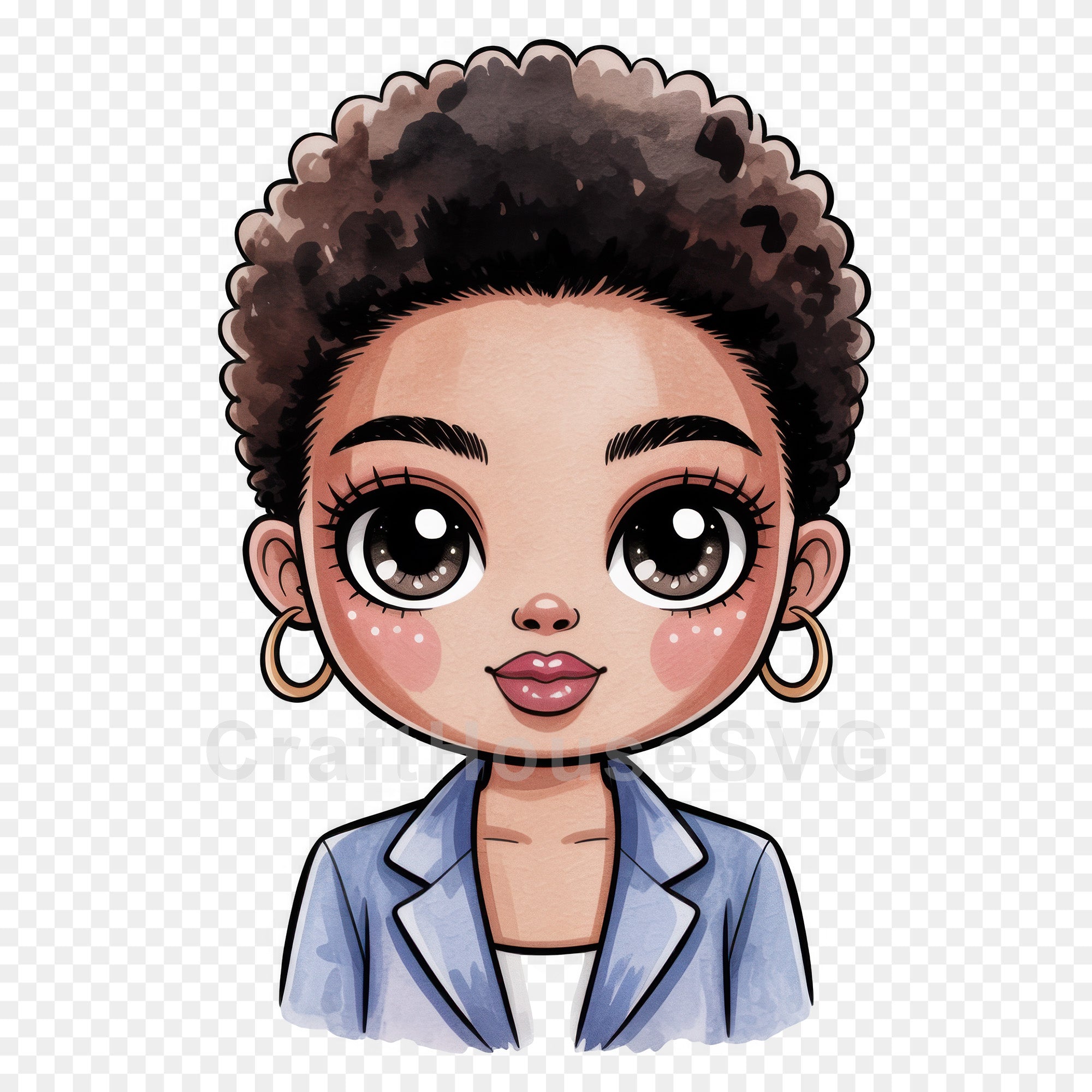 Cute Cartoon Girl Clipart Sublimation Bundle PNG