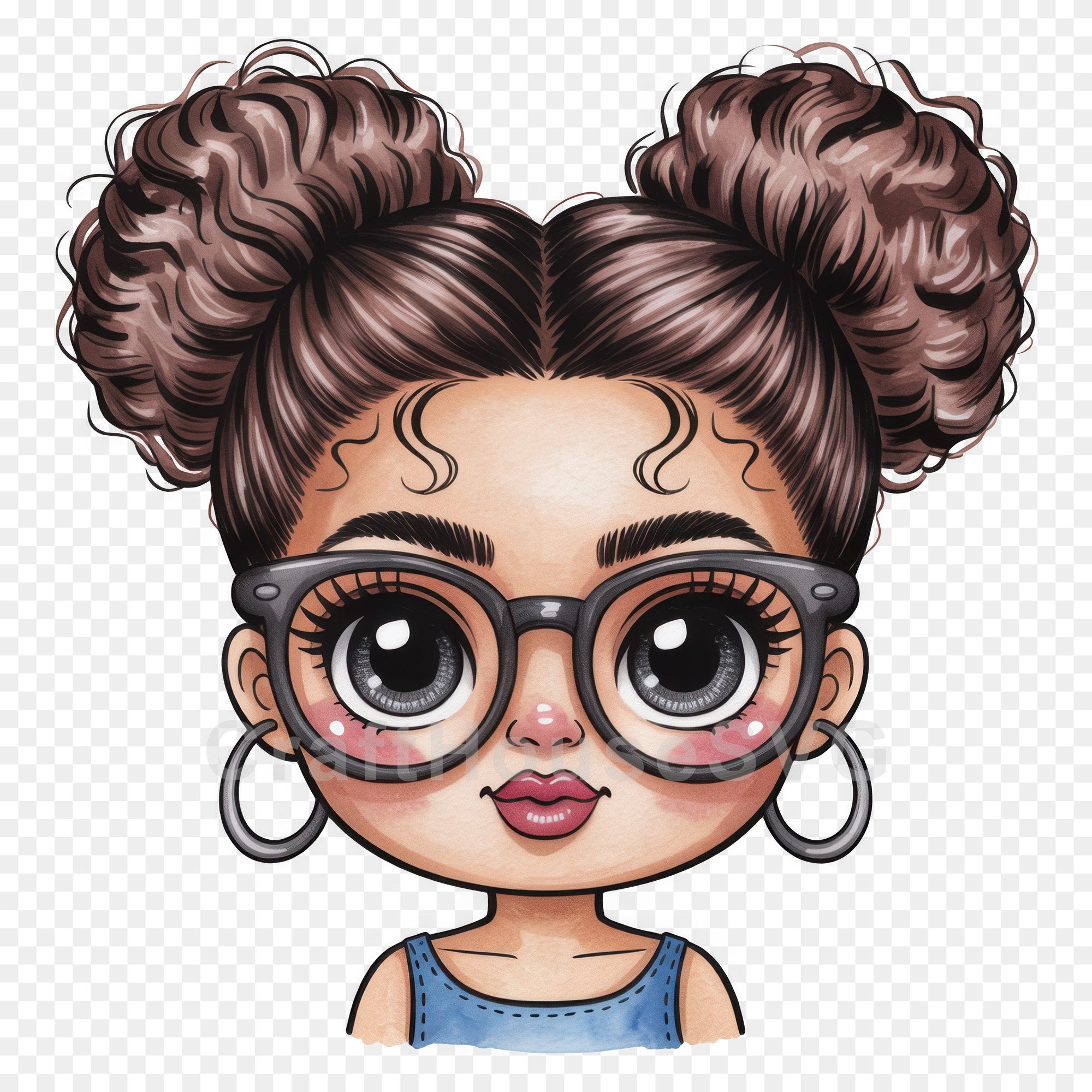 Cute Cartoon Girl Clipart Sublimation Bundle PNG