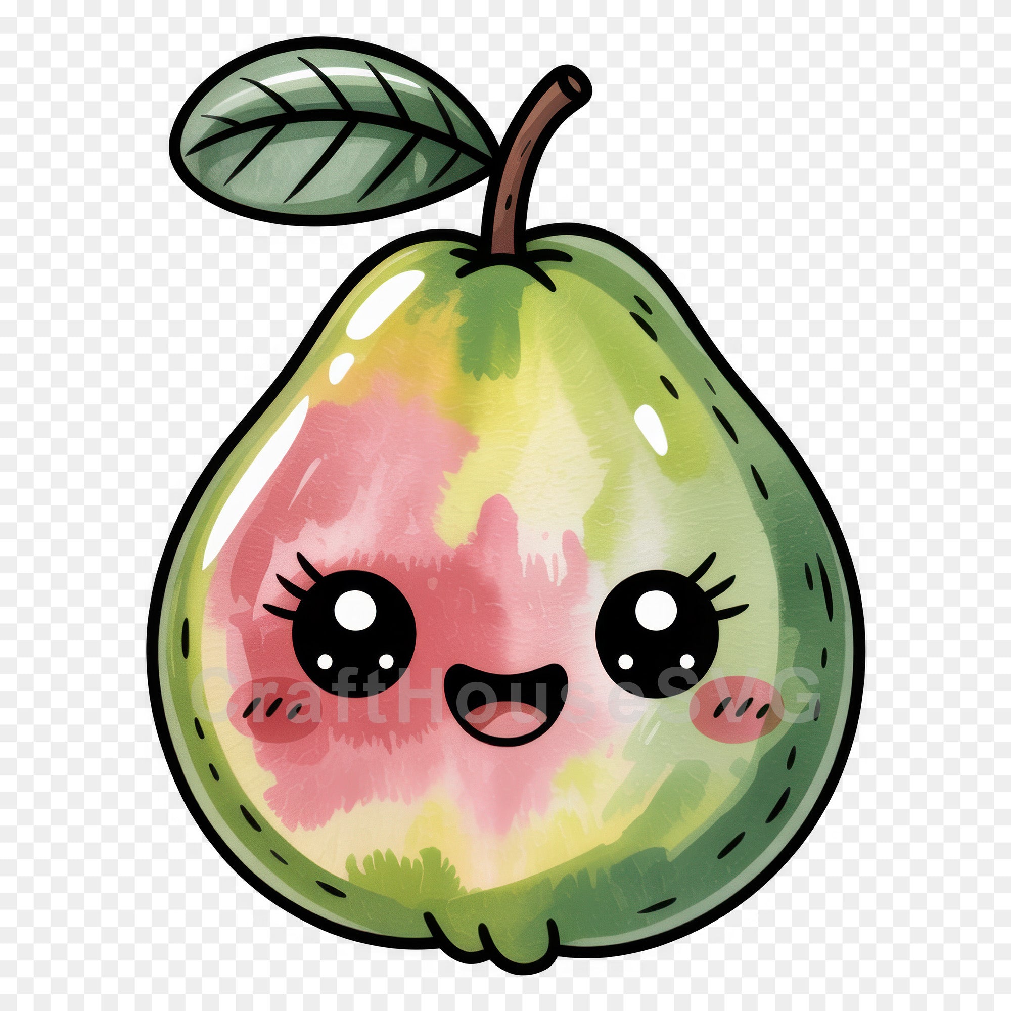 Kawaii Fruit Clipart Sublimation PNG Bundle