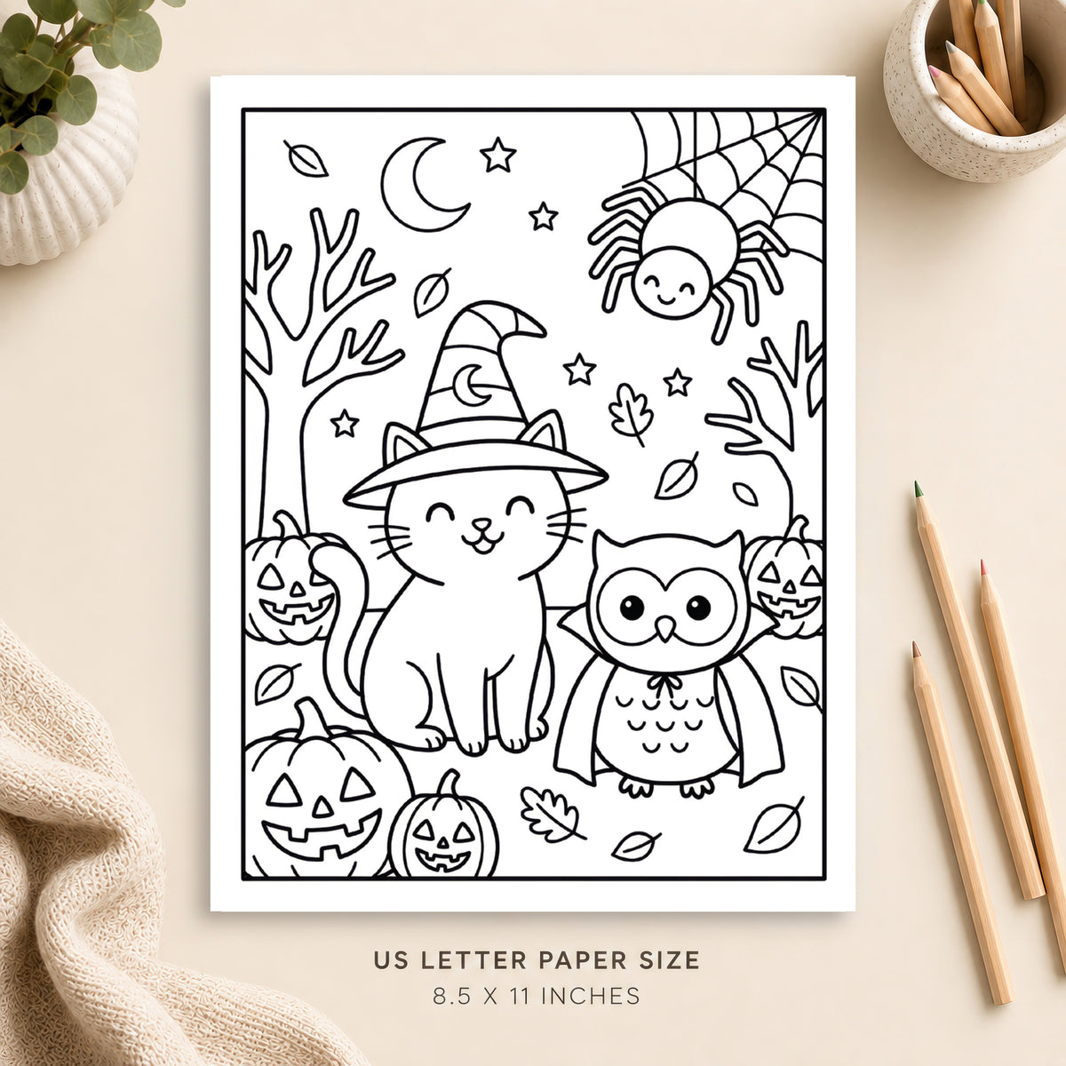 Halloween Animals Coloring Page 5