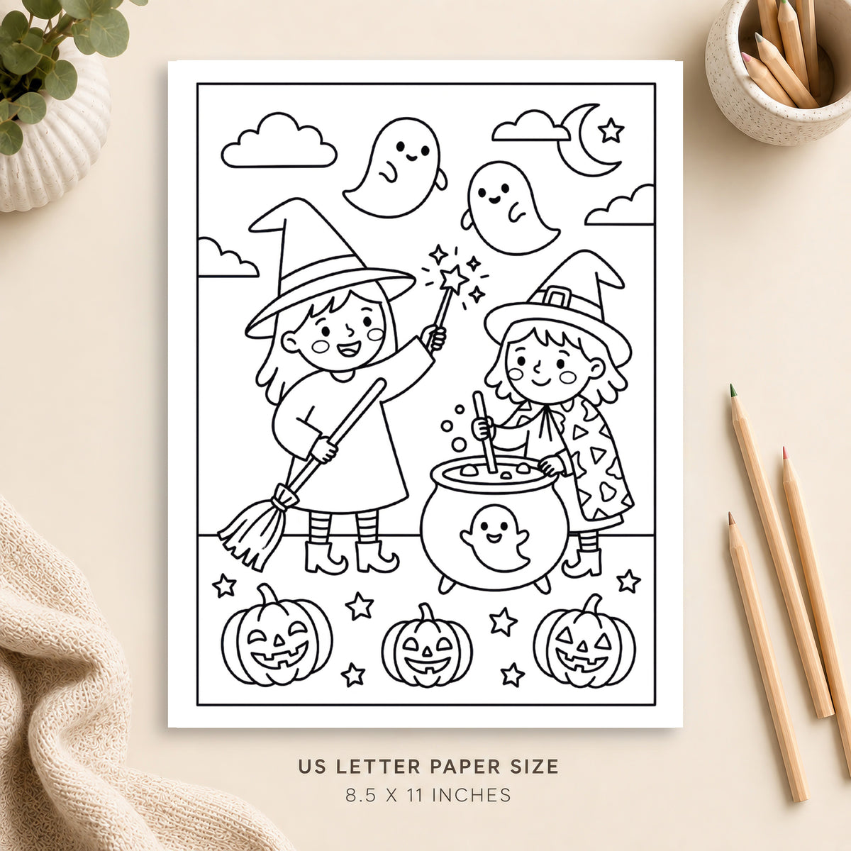 Halloween Witch Coloring Page 5