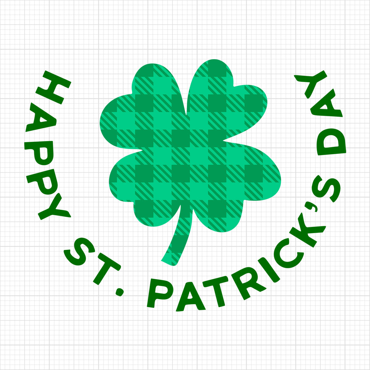 Happy St Patricks Day Plaid Clover