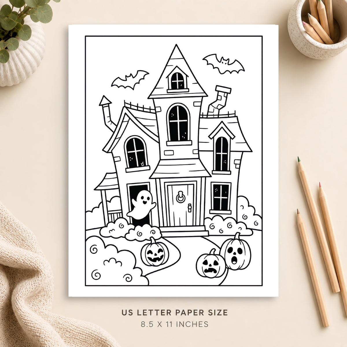 Haunted House Coloring Page 1