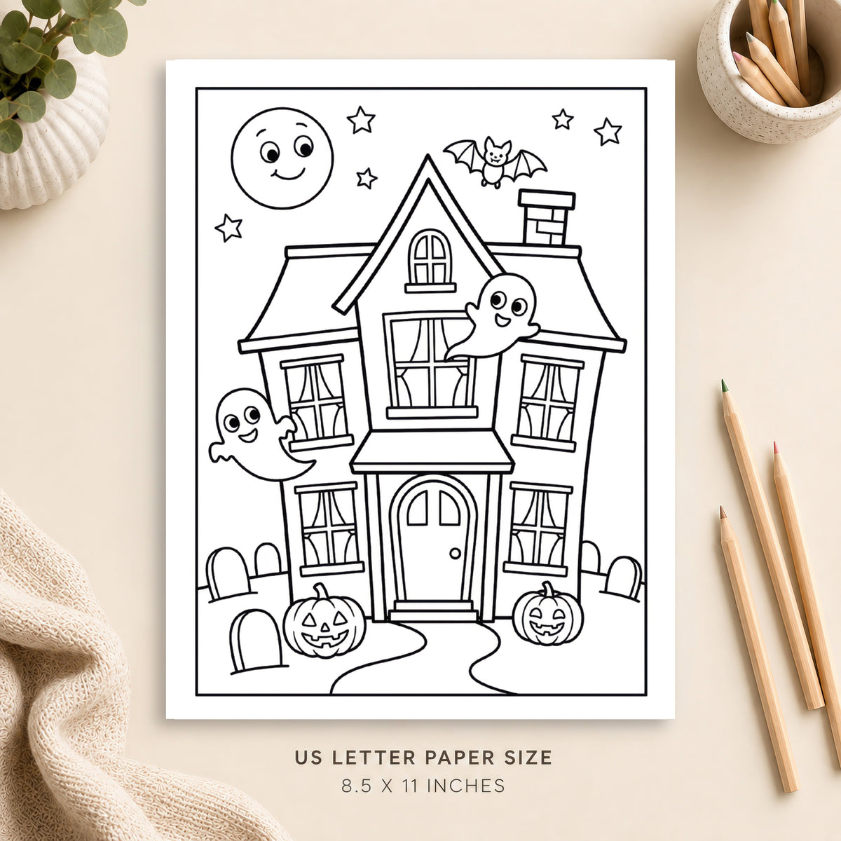 Haunted House Coloring Page 2
